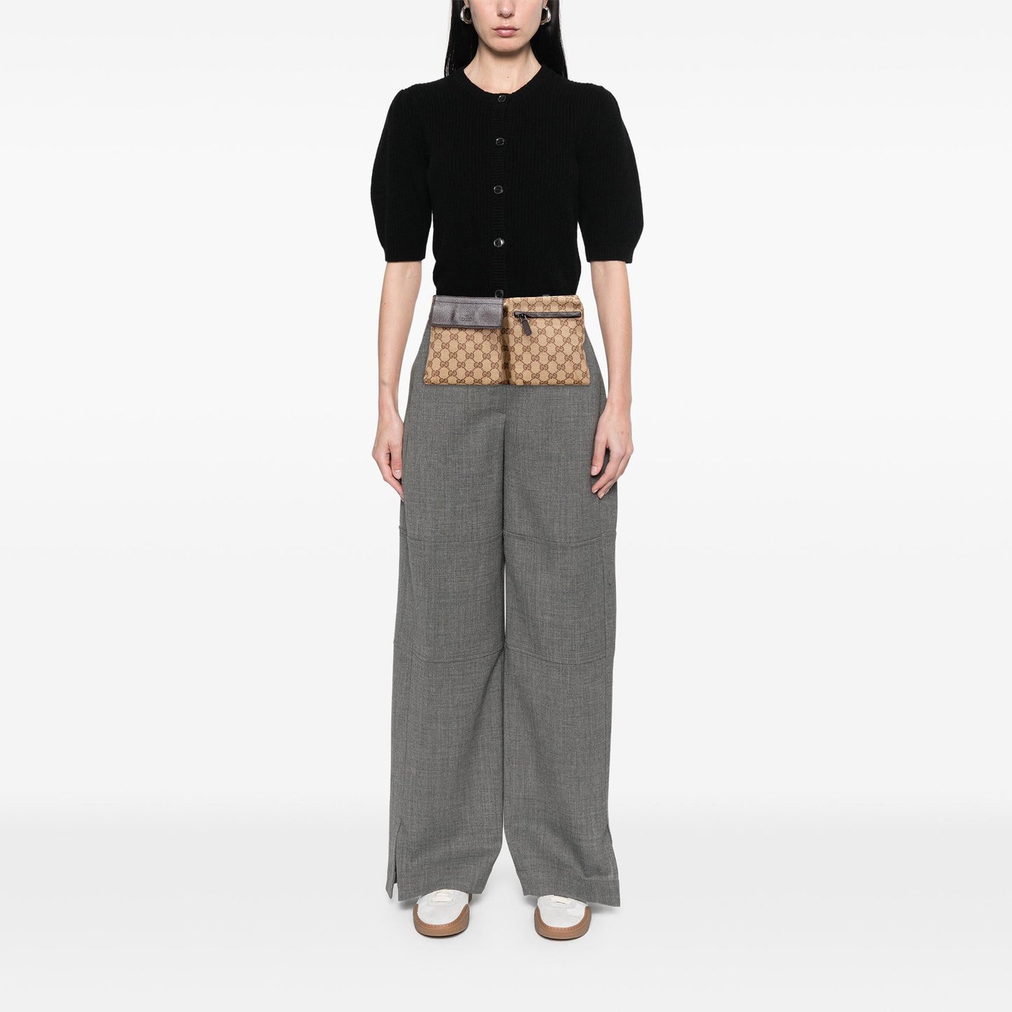 Gucci GG Canvas Web Double Pocket Belt Bag