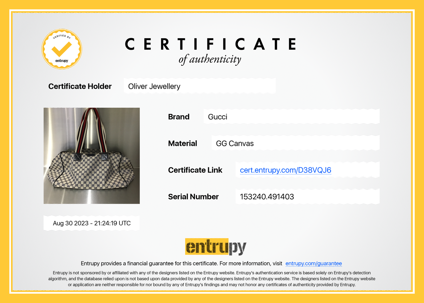 Gucci GG Canvas Web Medium Collapsable Carry On Duffle