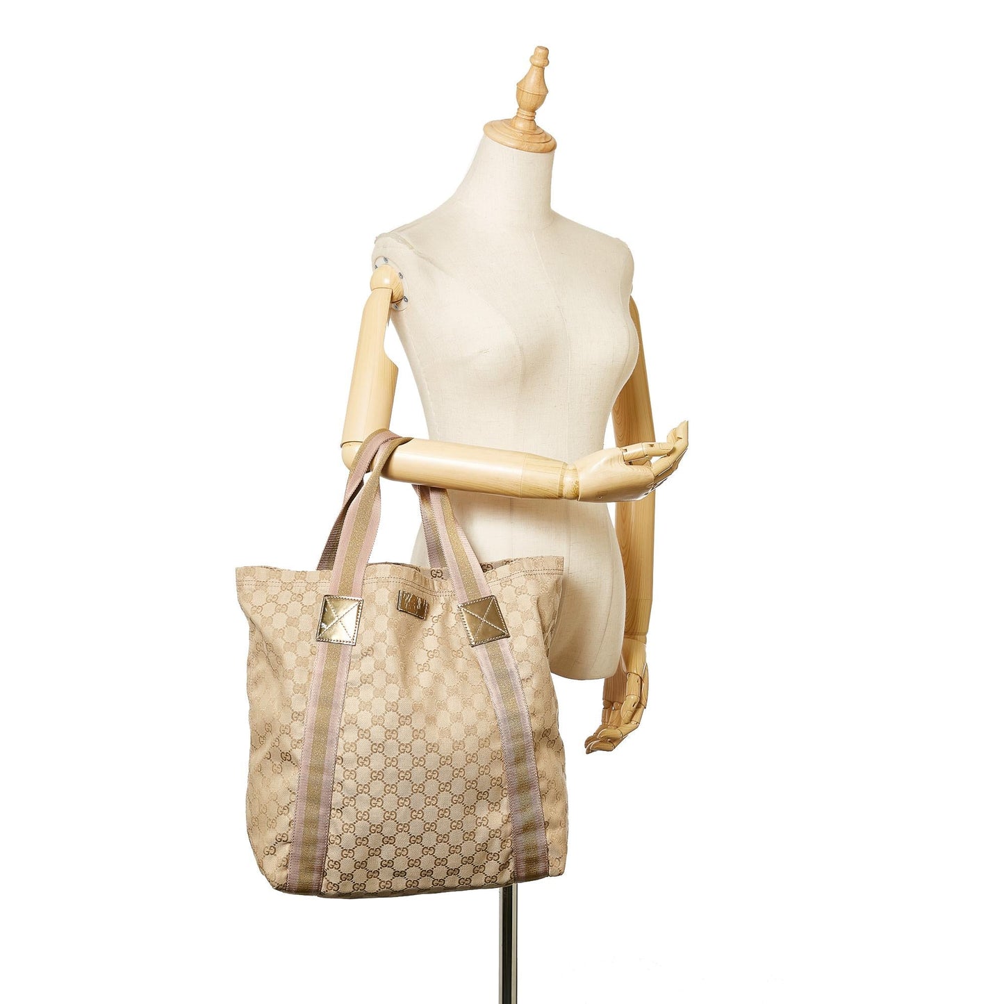 Gucci GG Canvas Web Tote Bag (SHG-33942)