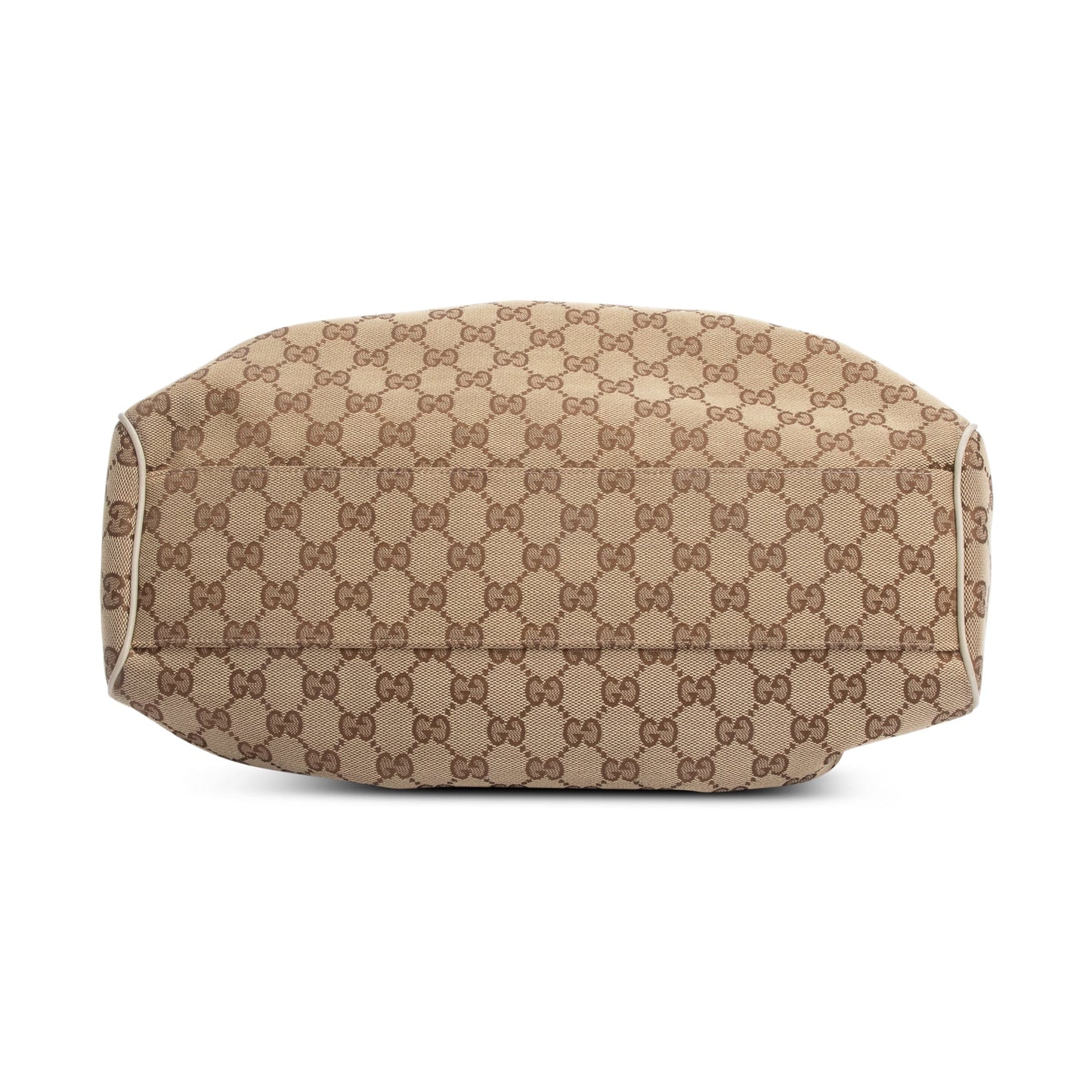 Gucci GG Canvas White Leather Trim Medium Sukey Tote