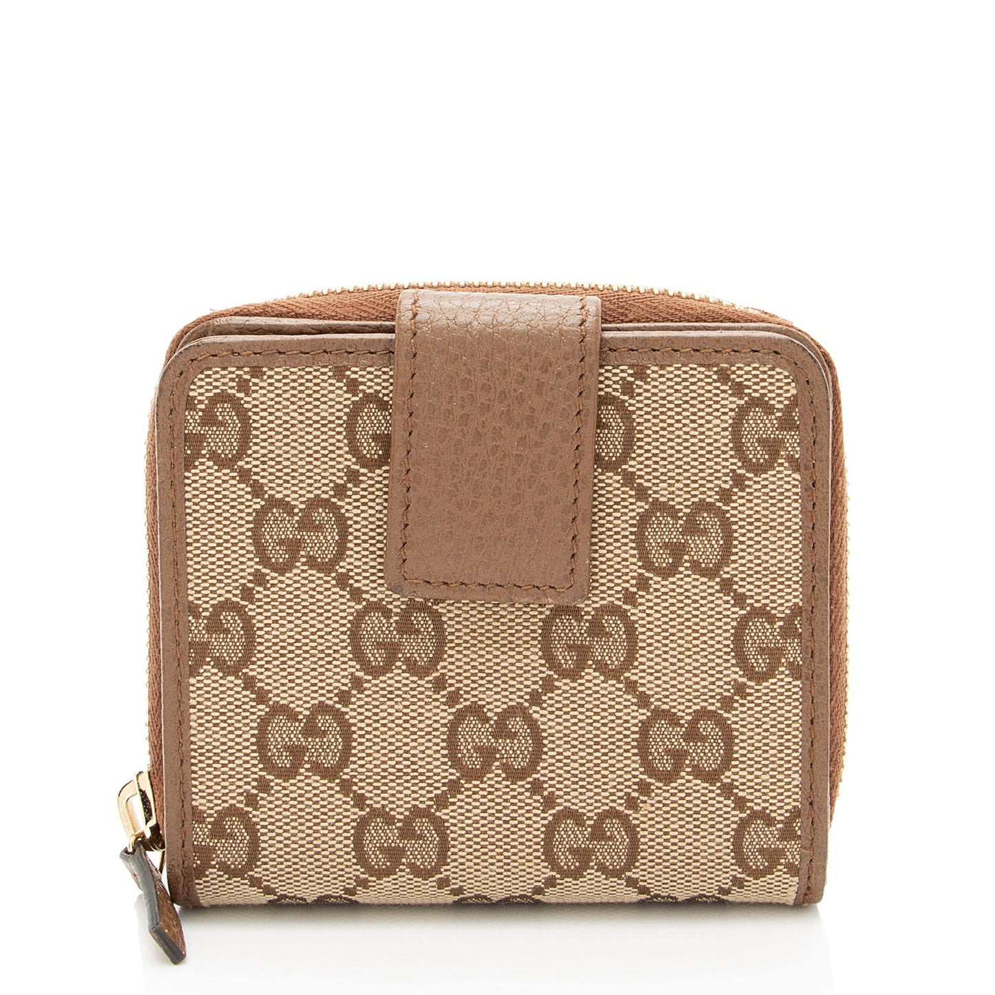 Gucci GG Canvas Zip Around Compact Wallet