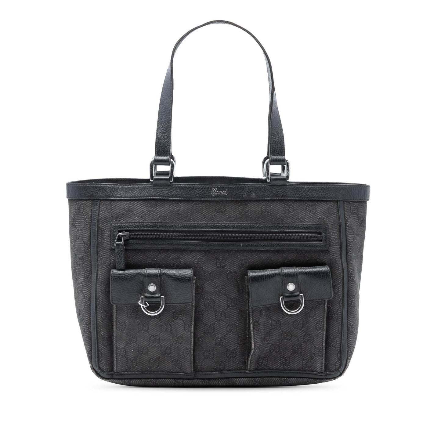 Gucci GG Denim Abbey D Ring Pocket Tote