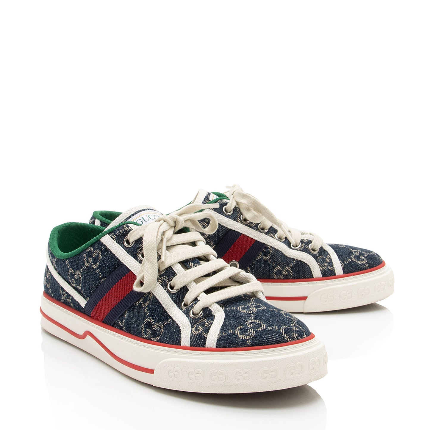 Gucci GG Denim Web 1977 Tennis Sneakers - Size 8 / 38 (SHF-VWBdkK)