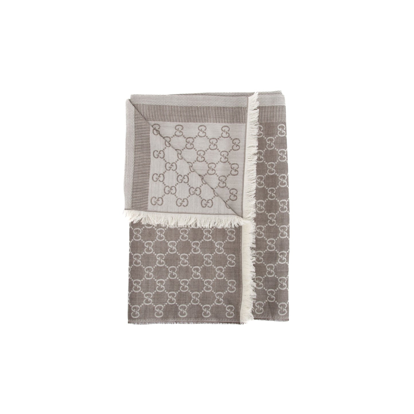 Gucci GG Jacquard Silk Wool Scarf