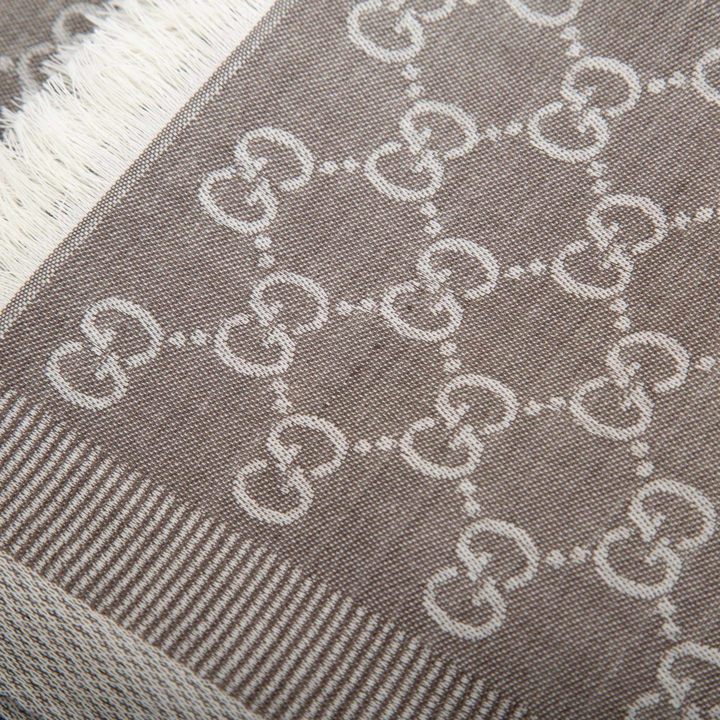 Gucci GG Jacquard Silk Wool Scarf