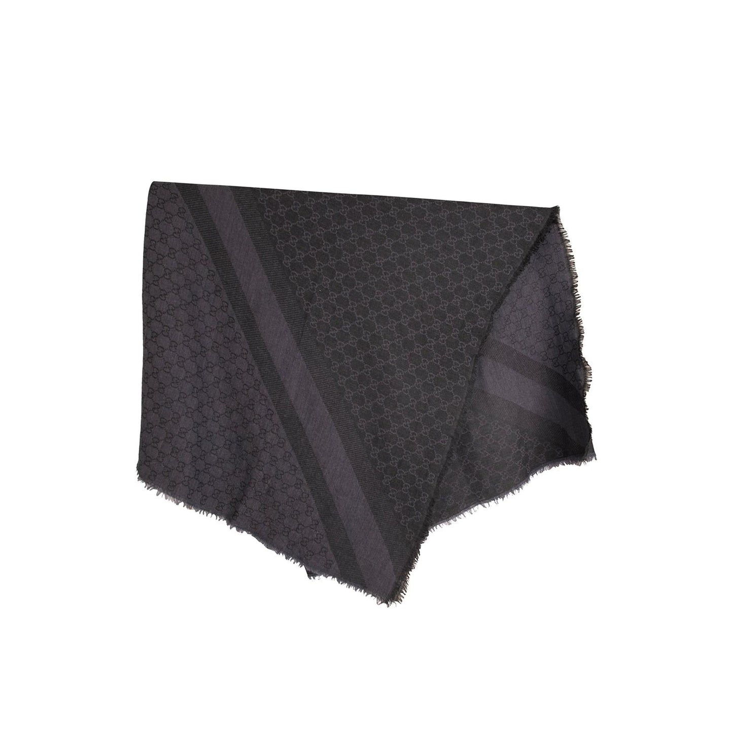 Gucci GG Jacquard Silk Wool Shawl