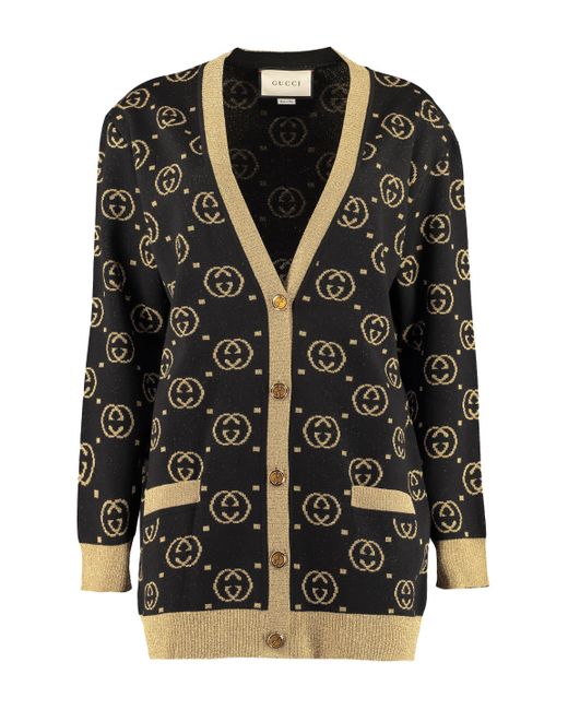 GUCCI GG Cotton LamÃ© Cardigan
