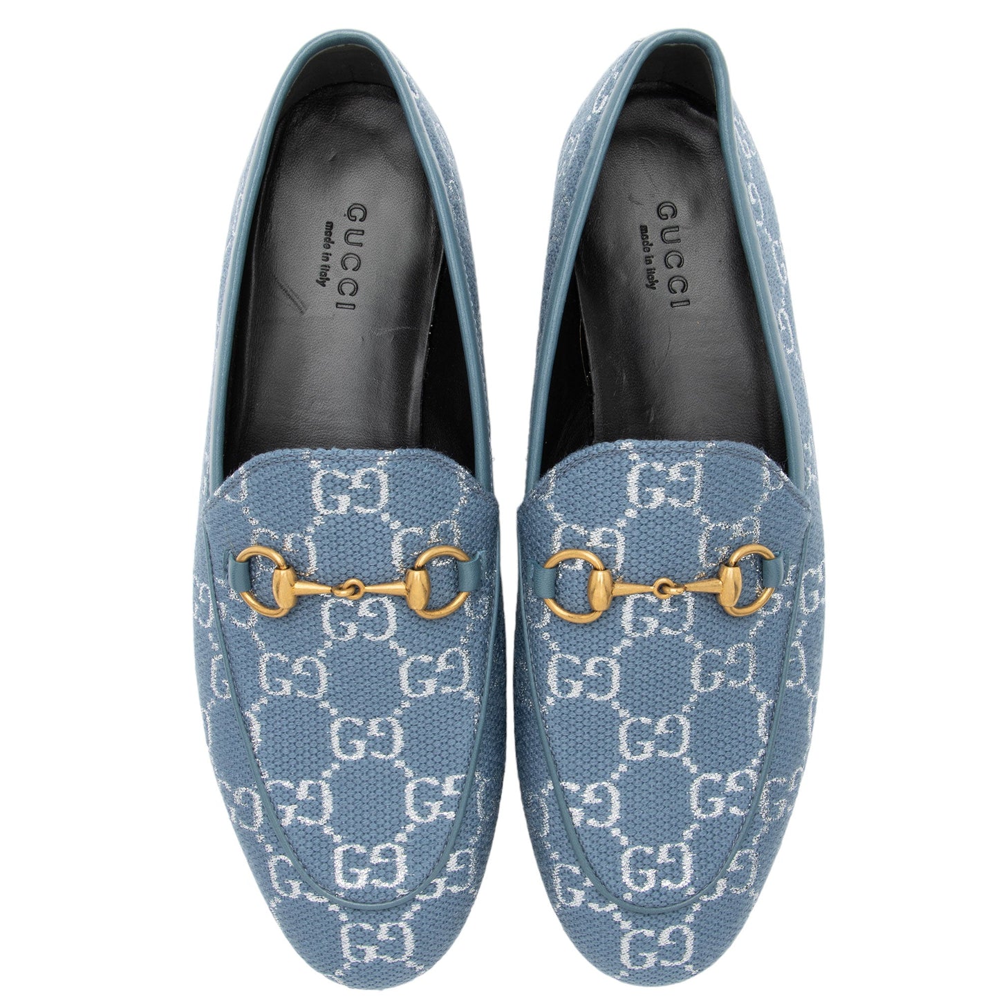 Gucci GG Canvas Horsebit Jordaan Loafers - Size 7 / 37 (SHF-WX1aiF)