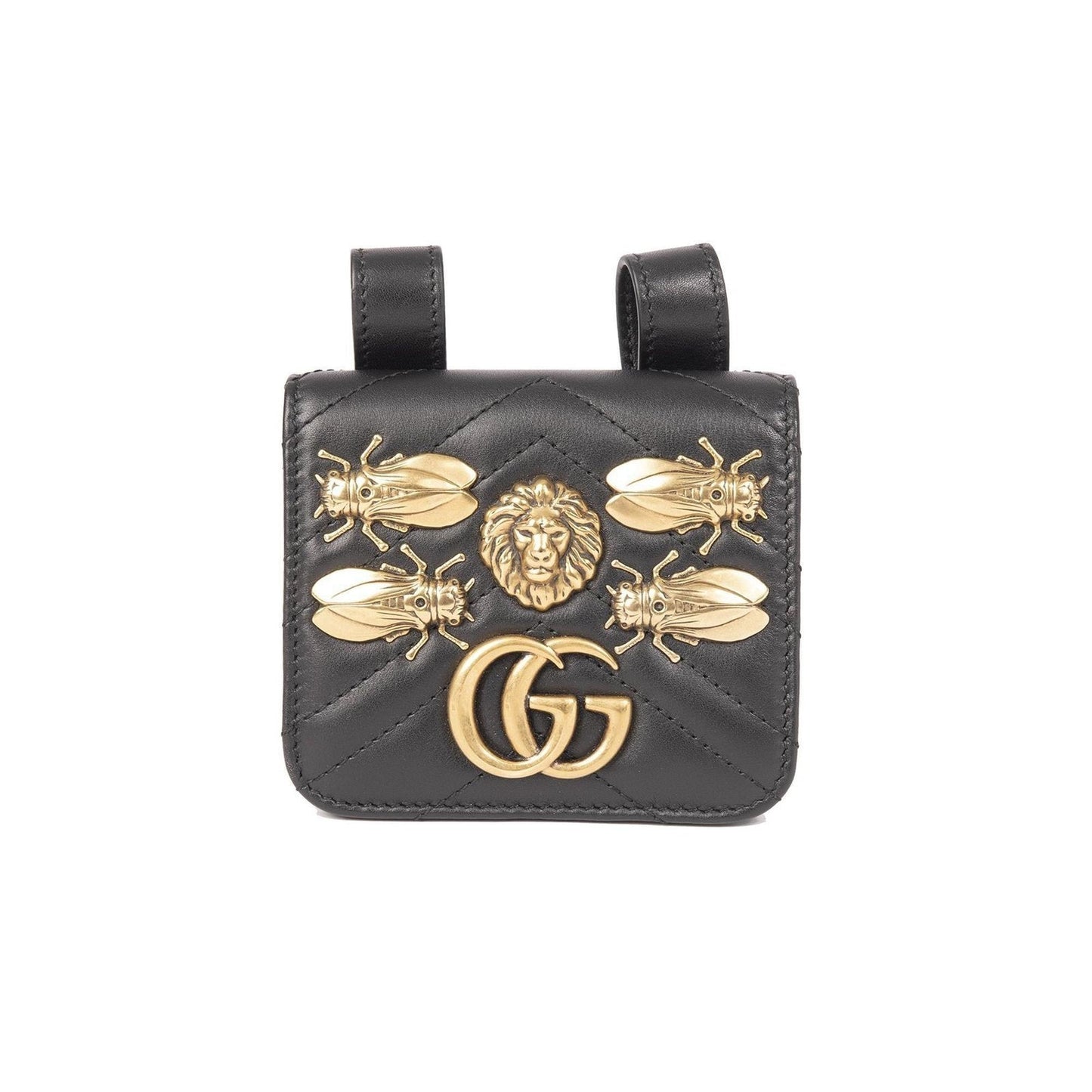 Gucci GG Marmont Animal Studs Matelasse Belt Pouch