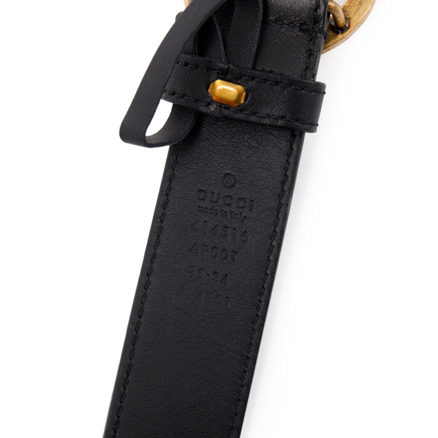 Gucci GG Marmont Black Leather Belt with Double G Buckle