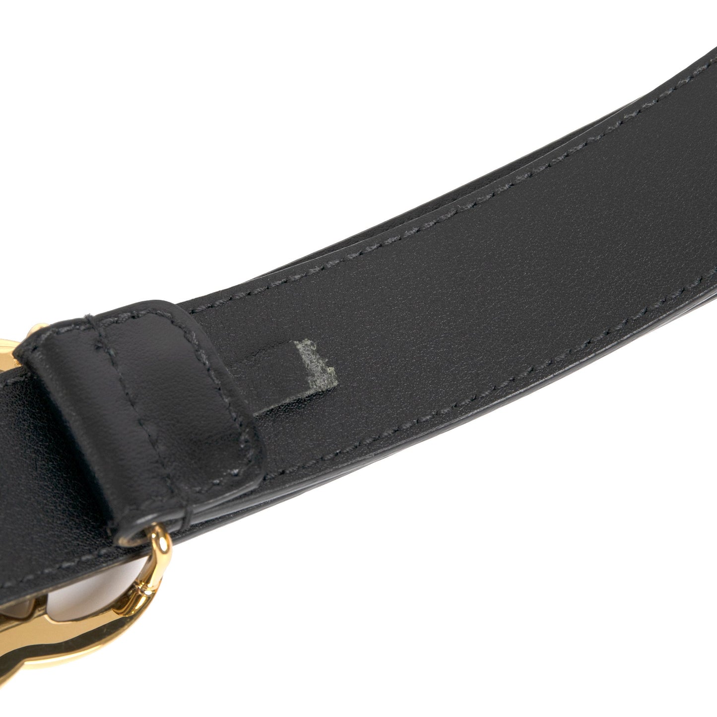 Gucci GG Marmont Black Leather Belt with Shiny Double G Buckle