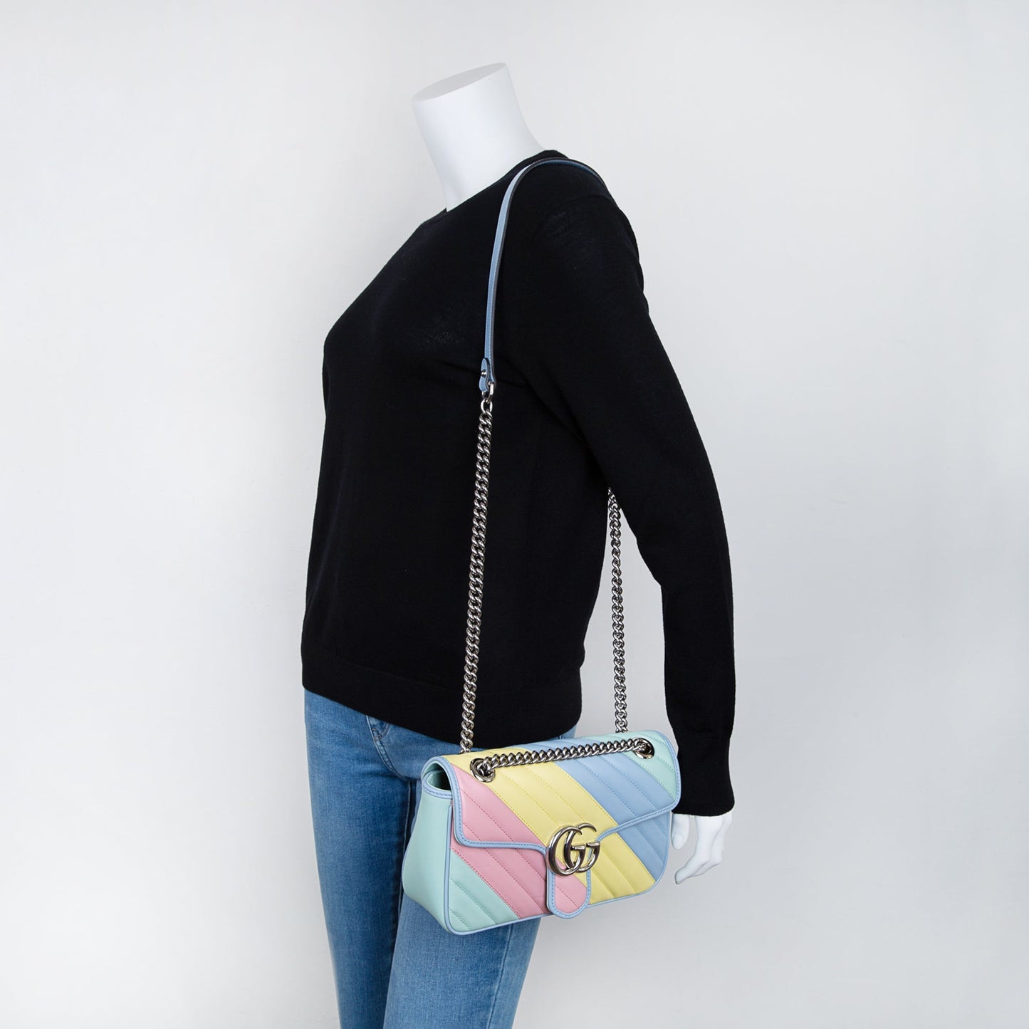 Gucci GG Marmont Diagonal Quilted Small Shoulder Bag