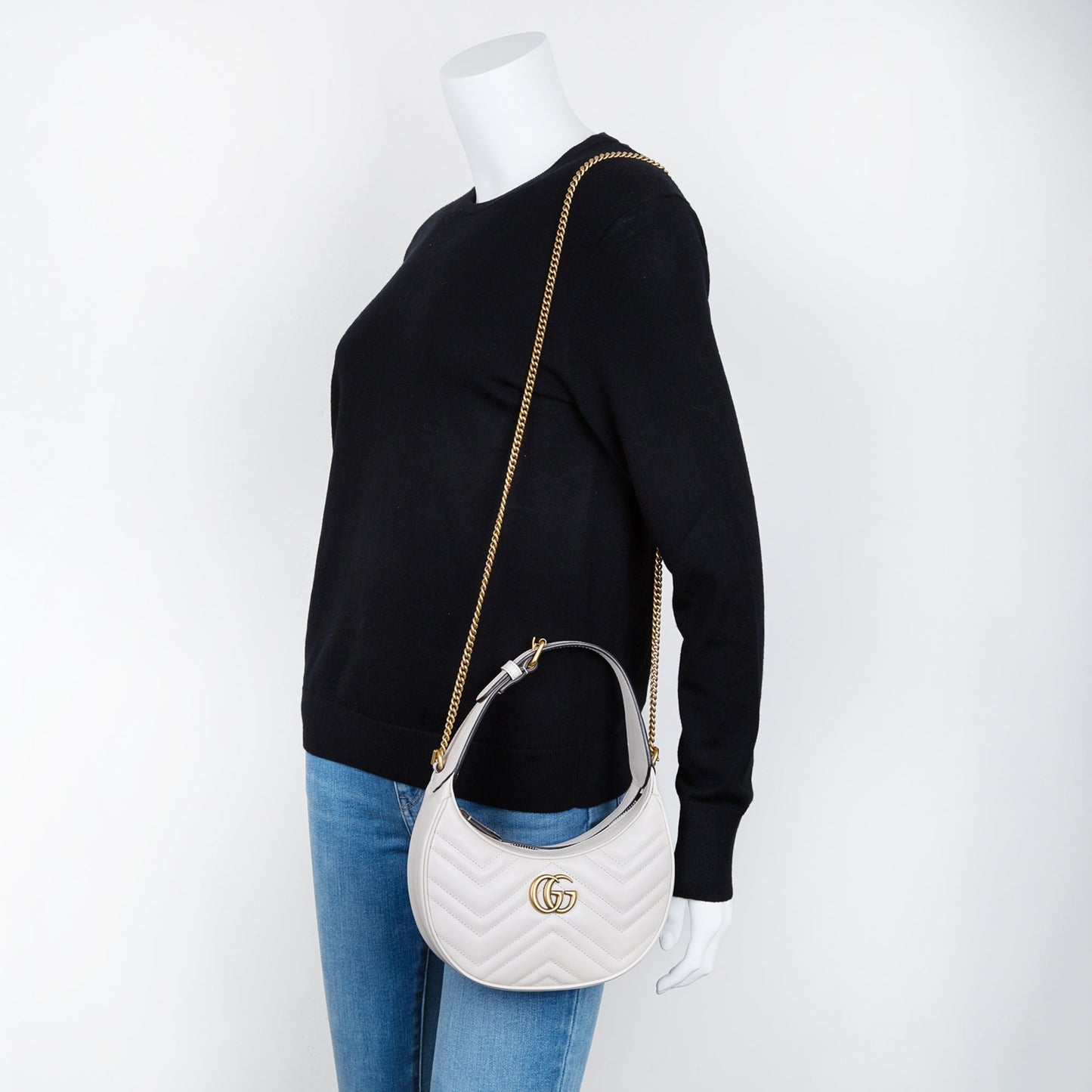 Gucci GG Marmont Half-Moon-Shaped Mini Bag