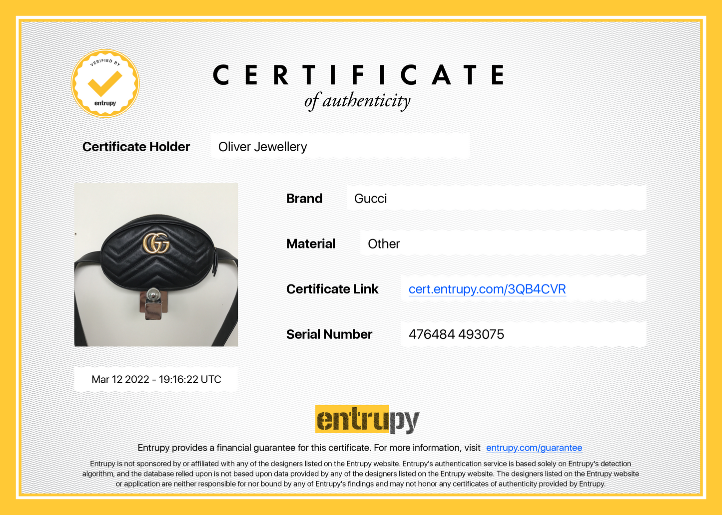 Gucci GG Marmont Matelasse Leather Belt Bag