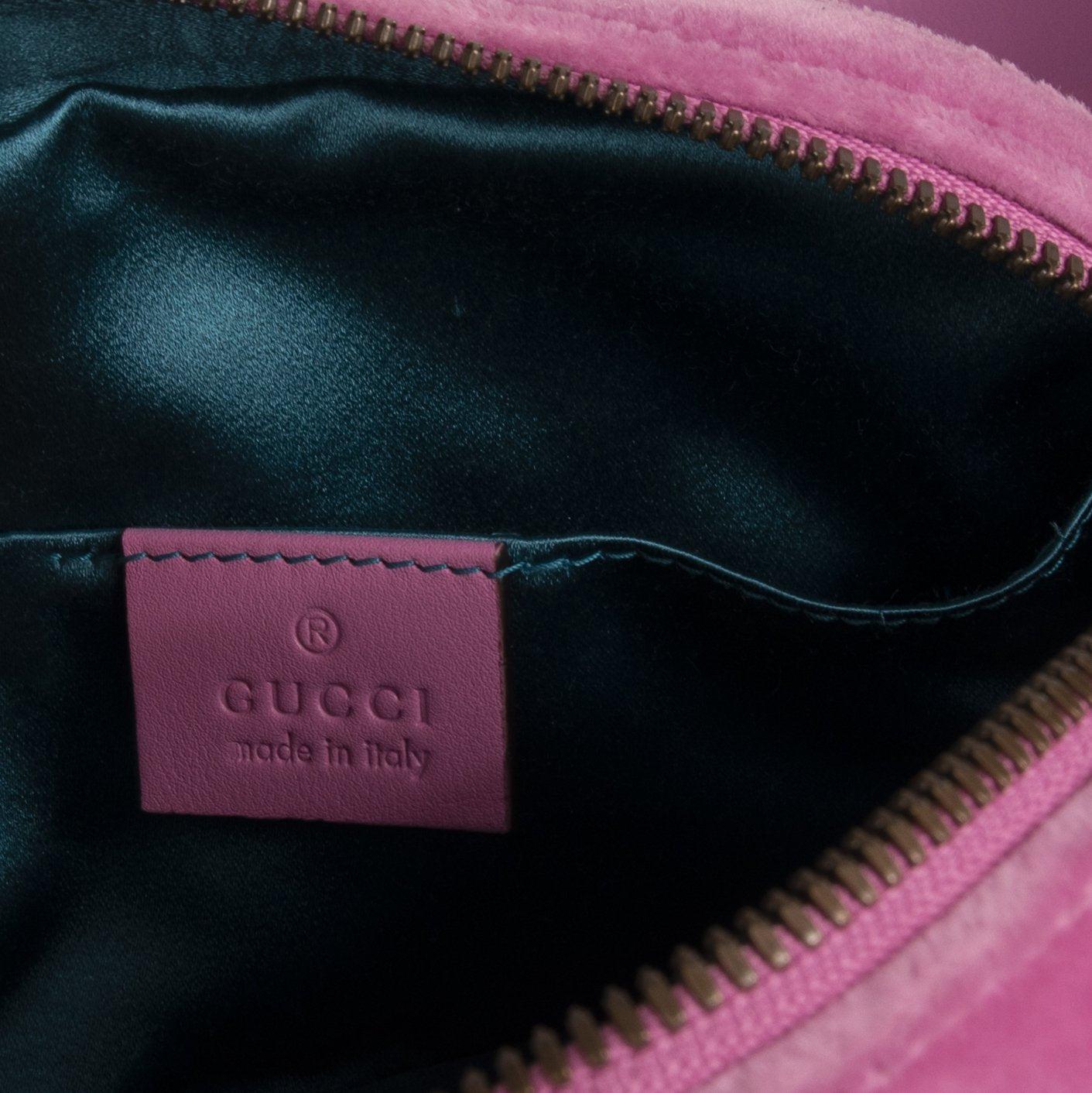 Gucci GG Marmont Matelasse Velvet Crystal Belt Bag