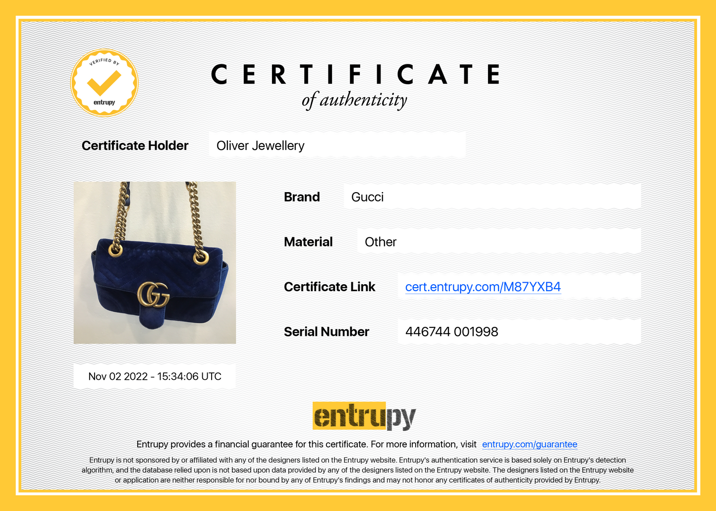 Gucci GG Marmont Matelasse Velvet Mini Bag