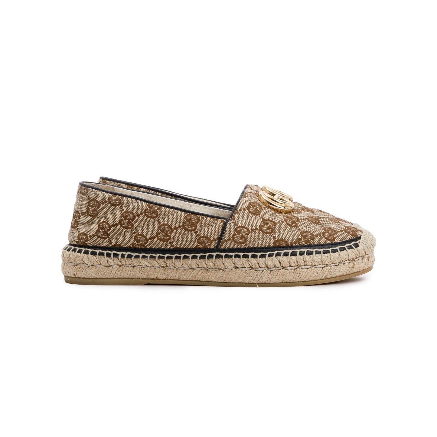 Gucci GG Matelasse Canvas Espadrille, Size 37.5