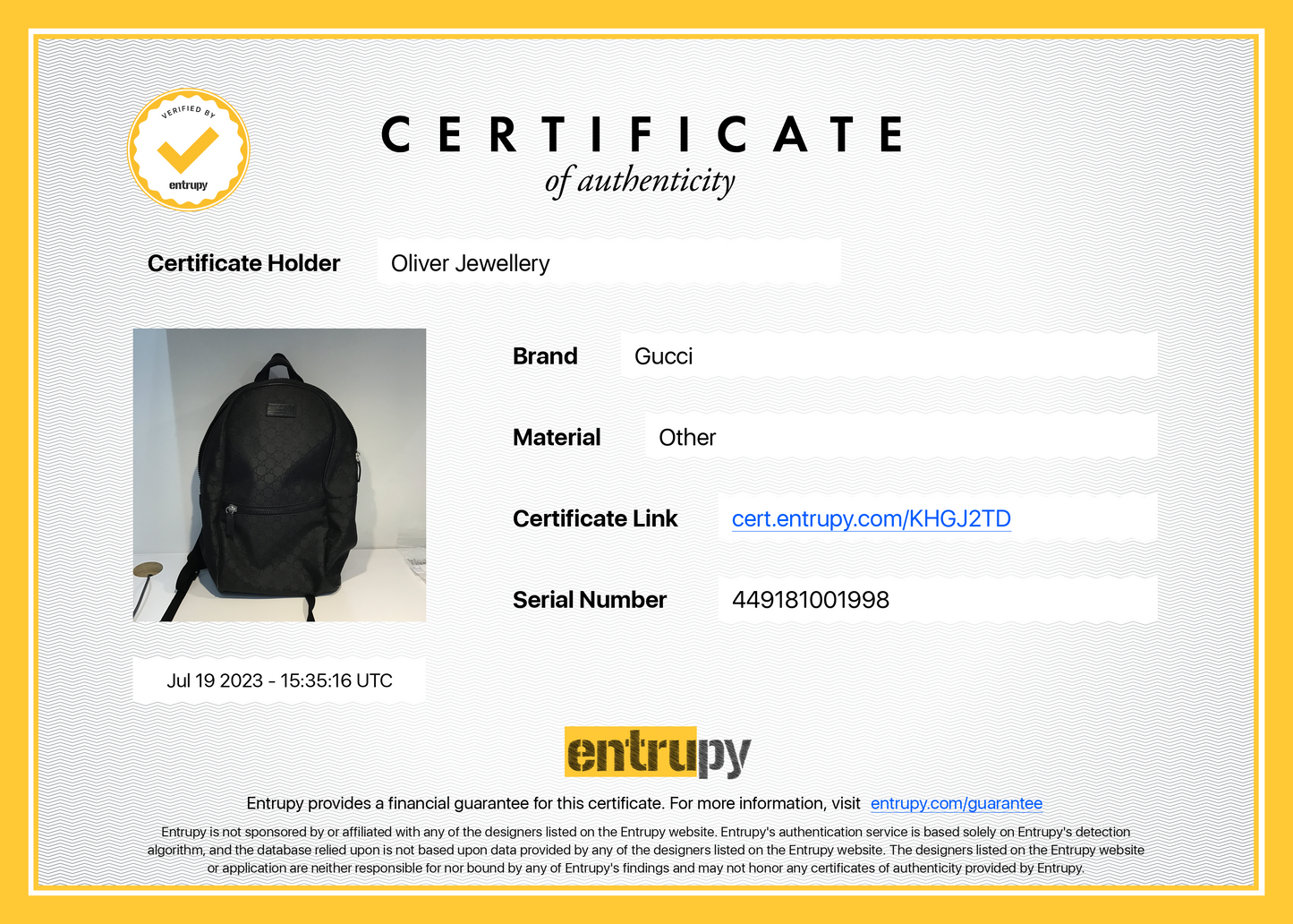 Gucci GG Nylon Slim Backpack