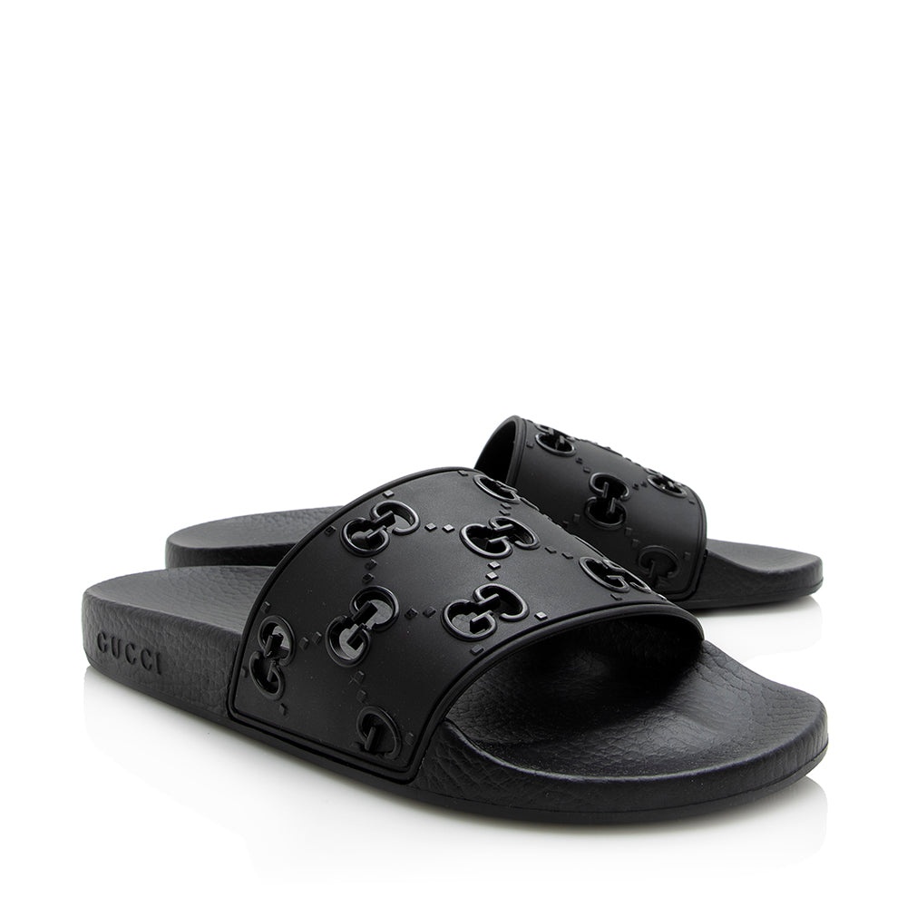 Gucci GG Rubber Slides - Size 8 / 38 (SHF-21582)