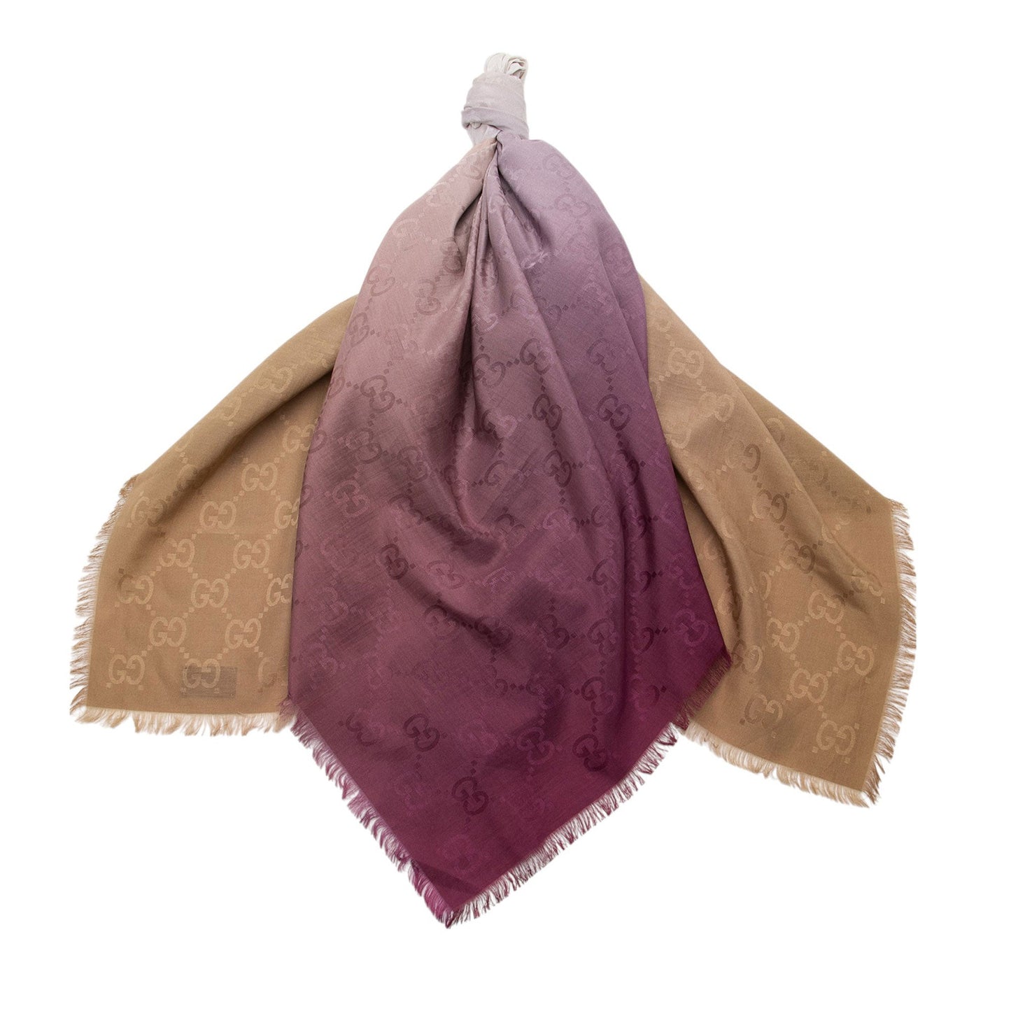 Gucci Silk GG Jacquard Ombre Shawl