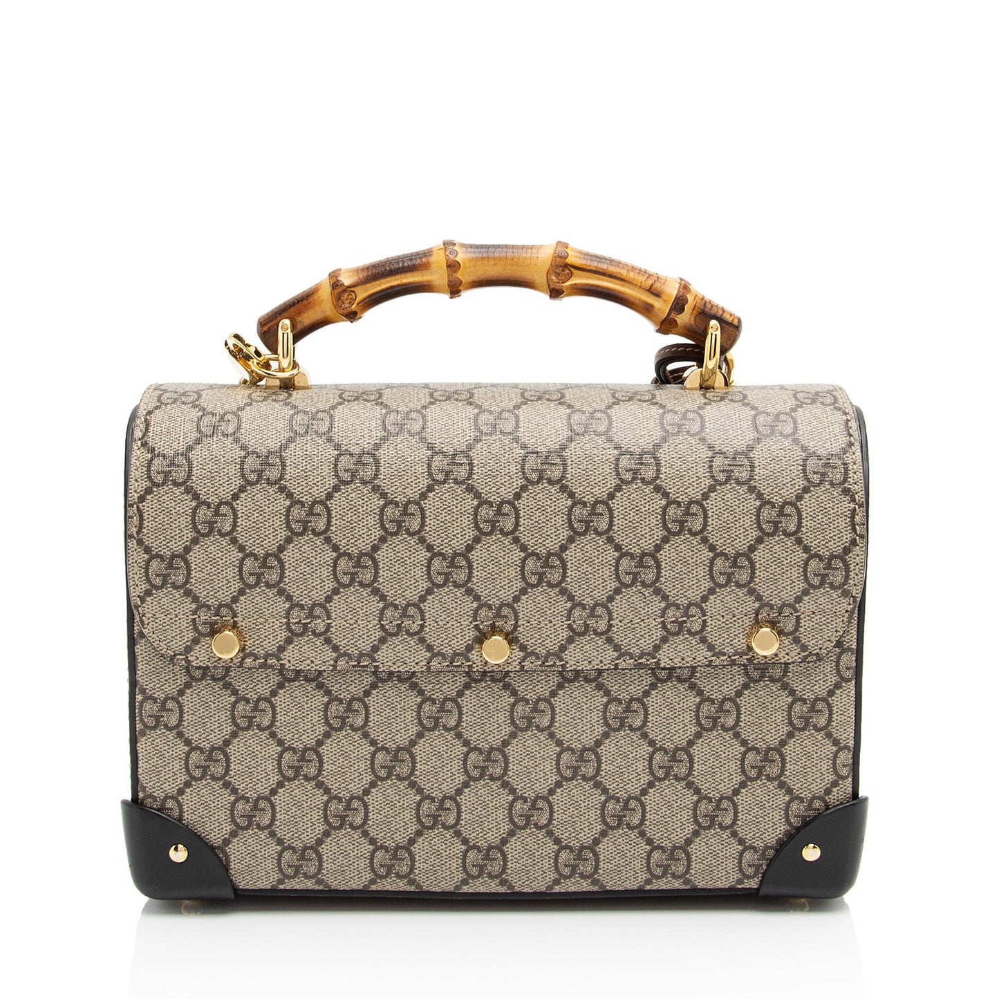 Gucci GG Supreme Bamboo Padlock Top Handle Shoulder Bag (SHF-Kwo5hy)