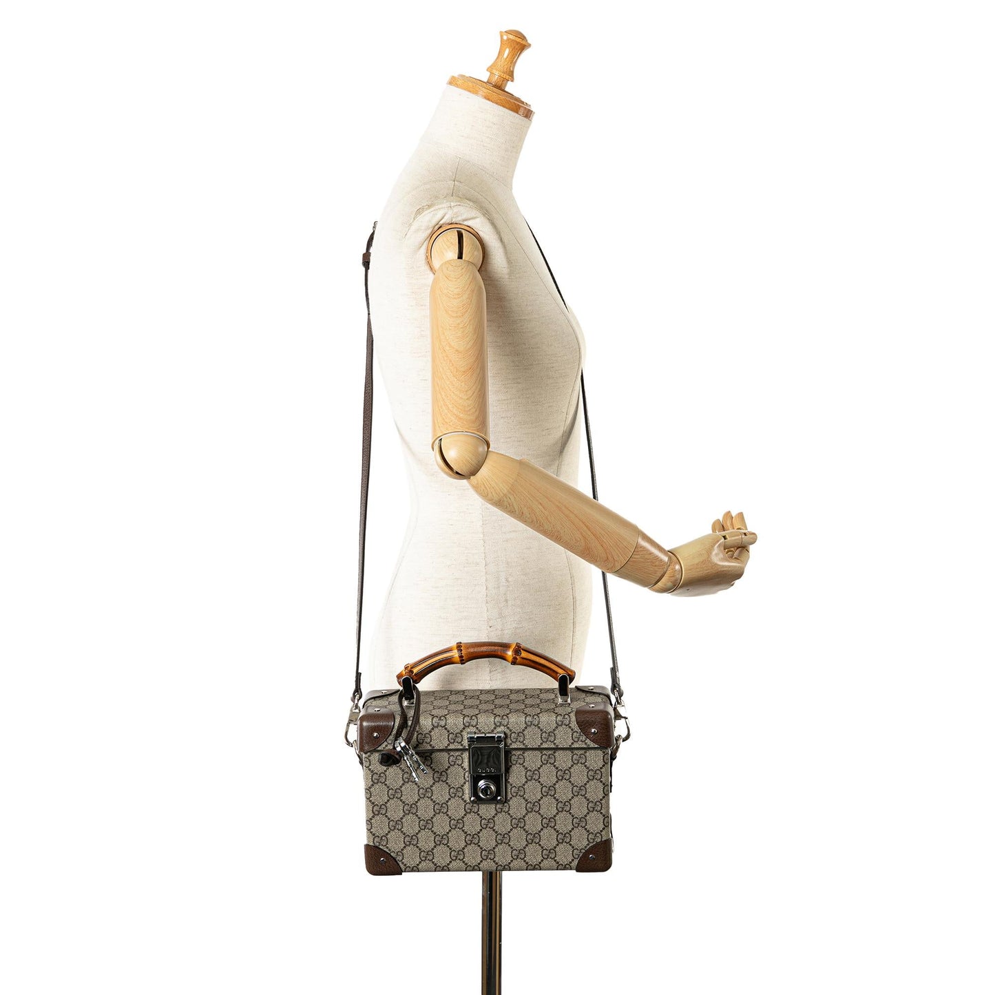 Gucci GG Supreme Bamboo Vanity Bag (SHG-407Dy5)