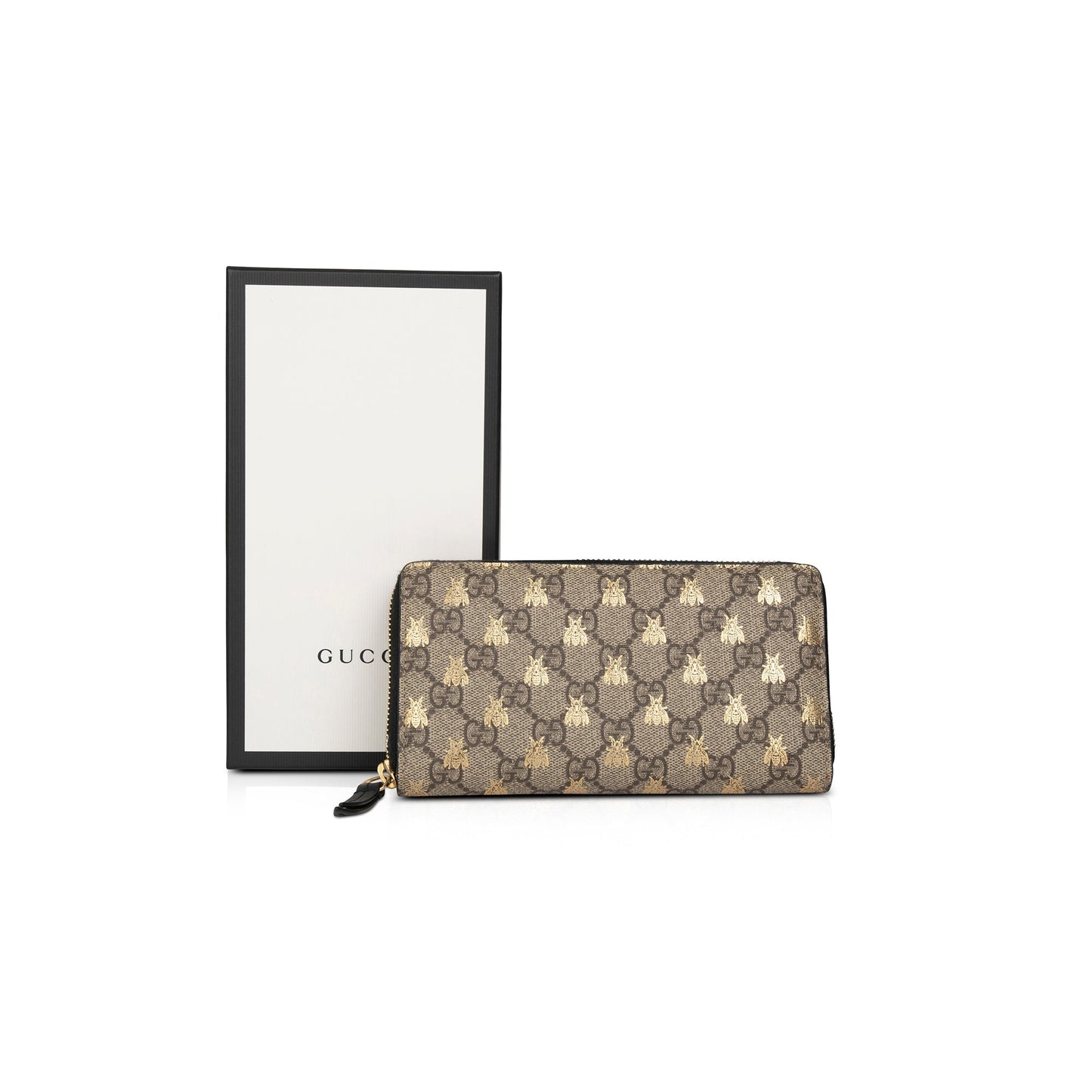 Gucci GG Supreme Bees Zip Around Wallet
