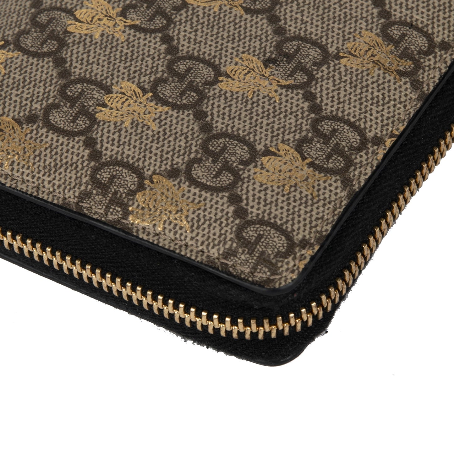 Gucci GG Supreme Bees Zip Around Wallet