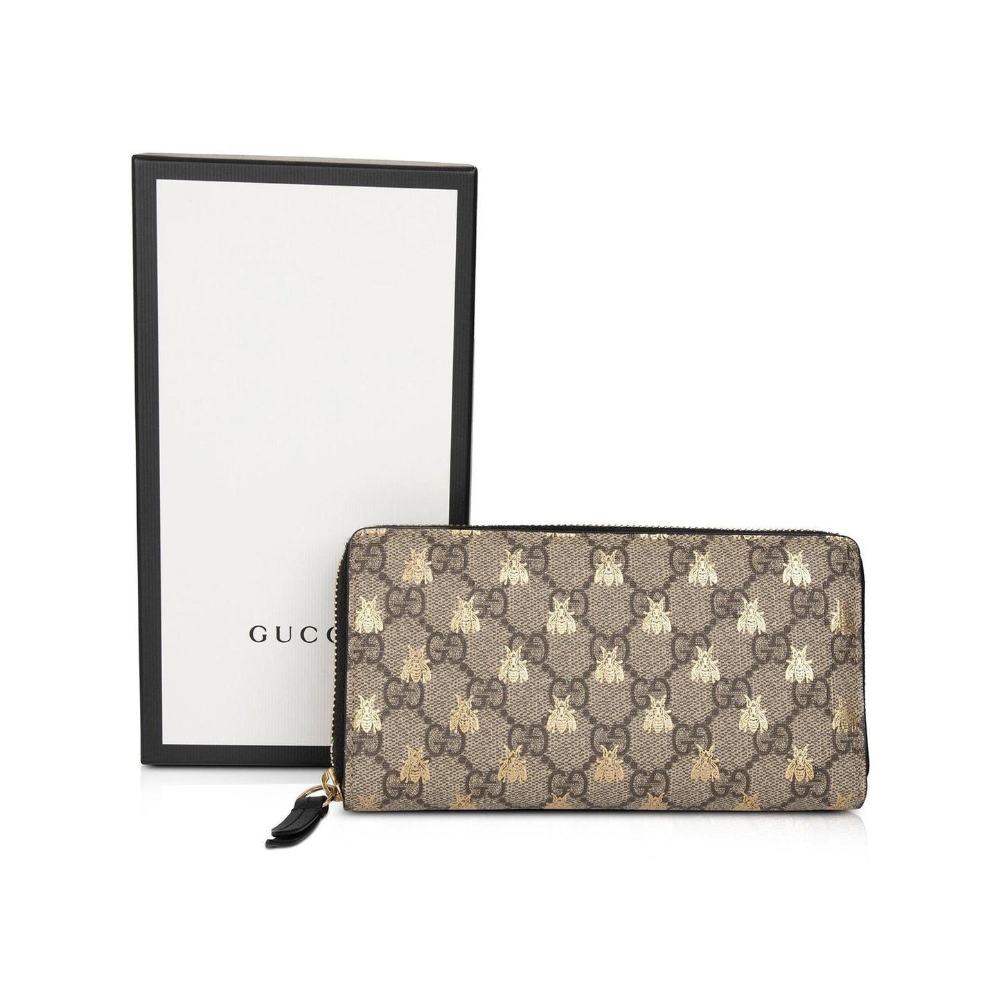 Gucci GG Supreme Bees Zip Around Wallet