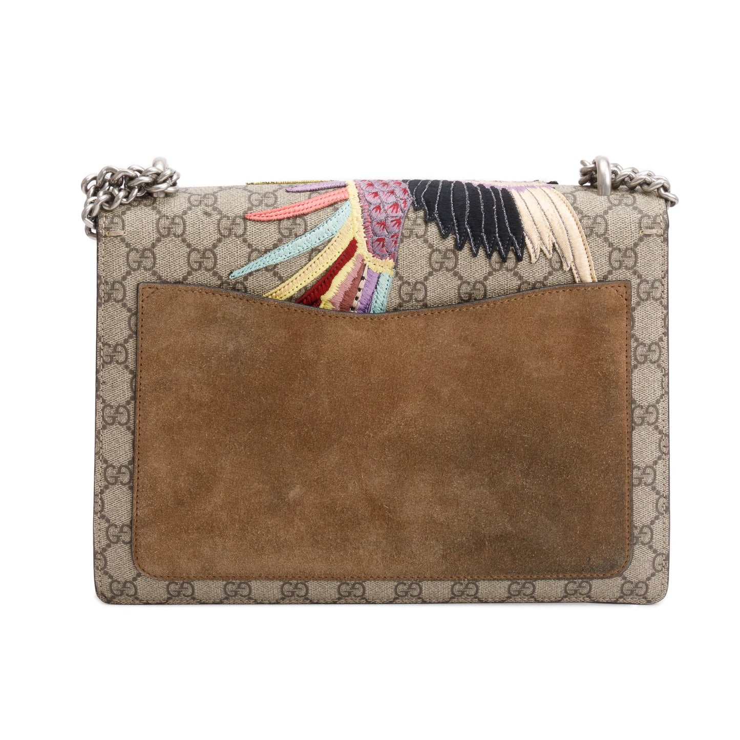 Gucci GG Supreme Bird Embroidered Embellished Dionysus Medium Shoulder Bag