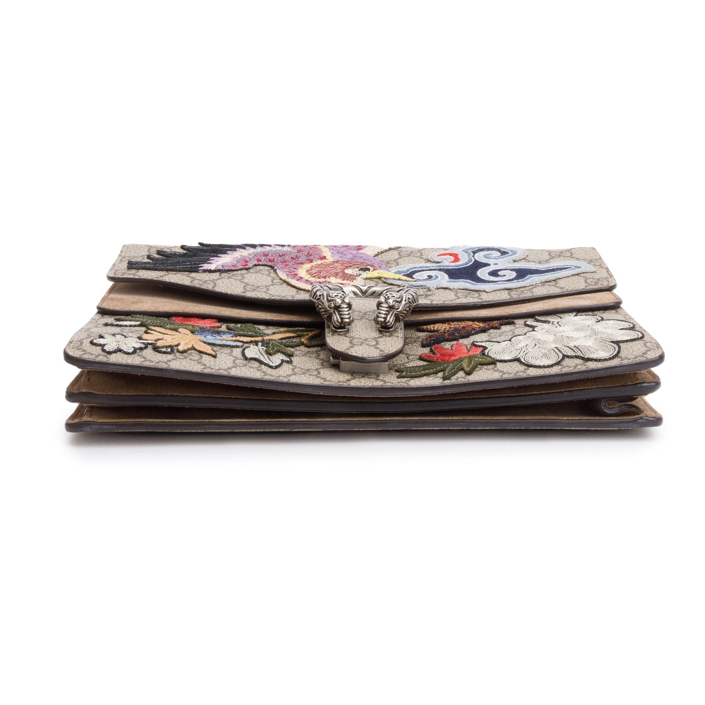 Gucci GG Supreme Bird Embroidered Embellished Dionysus Medium Shoulder Bag