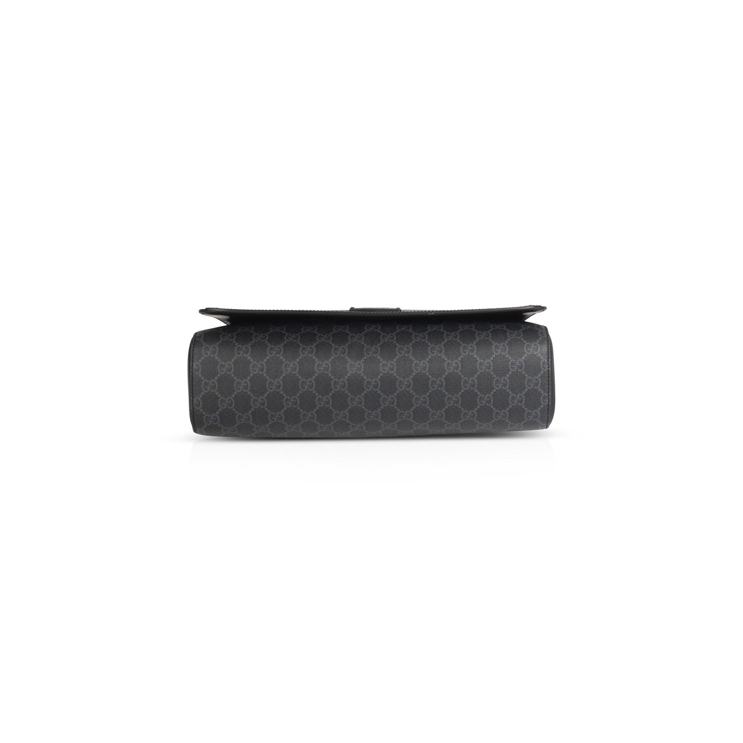 Gucci GG Supreme Black Flap Messenger Bag