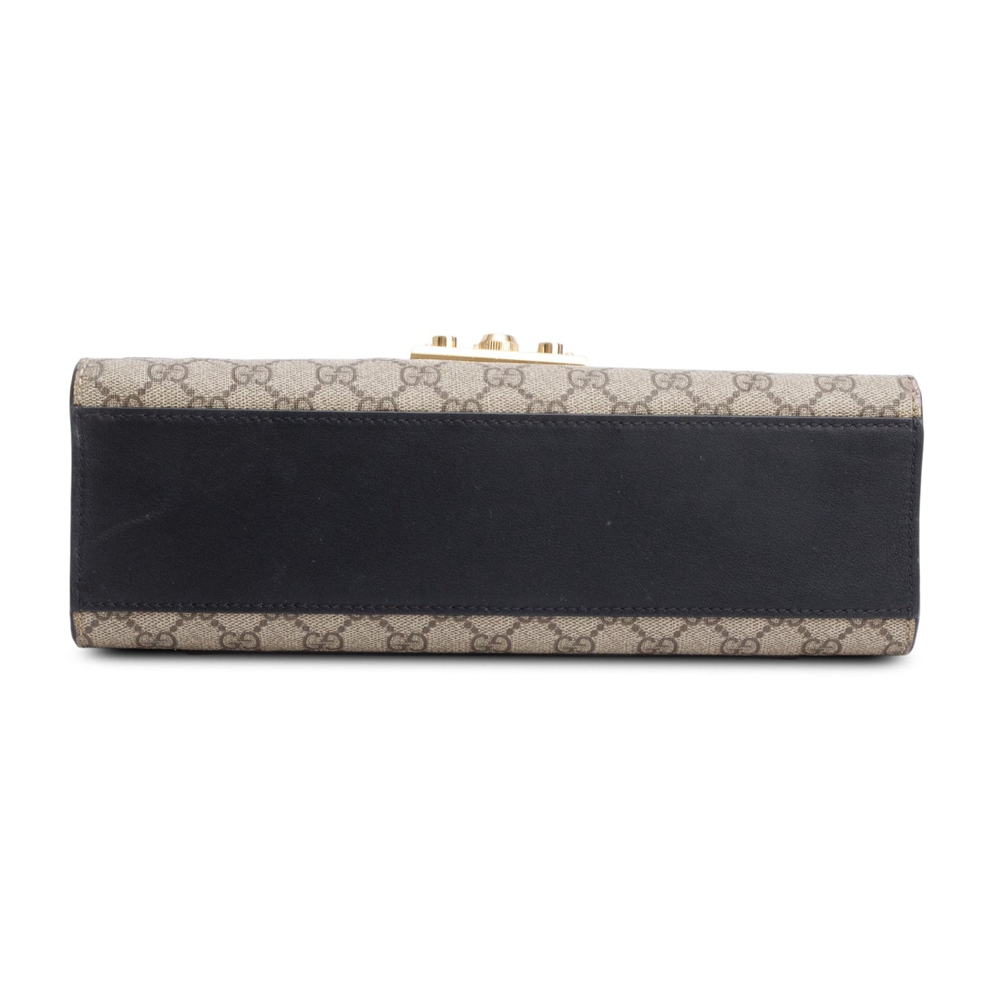 Gucci GG Supreme Black Leather Medium Padlock Bag