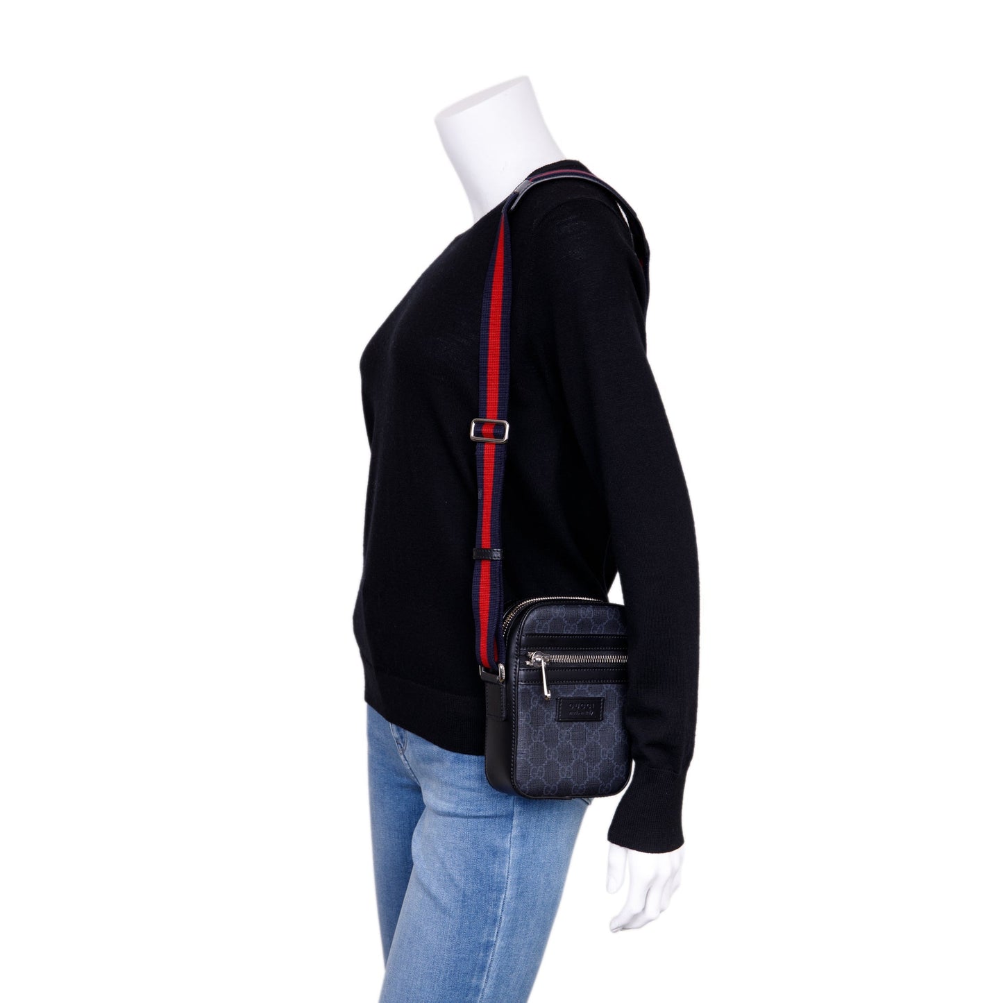 Gucci GG Supreme Black Messenger Bag