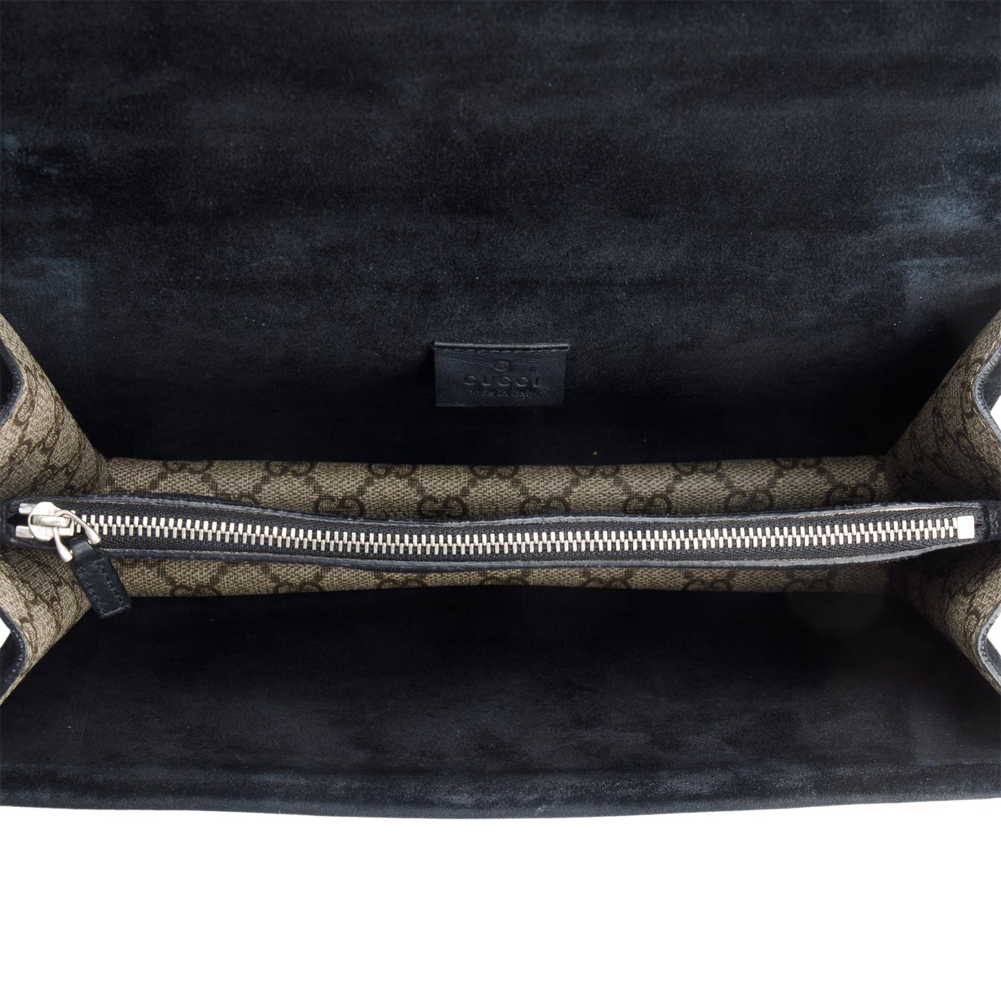 Gucci GG Supreme Black Suede Small Dionysus Shoulder Bag
