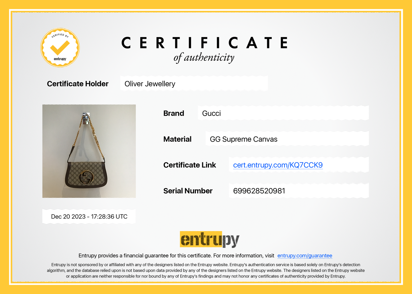 Gucci GG Supreme Blondie Shoulder Bag