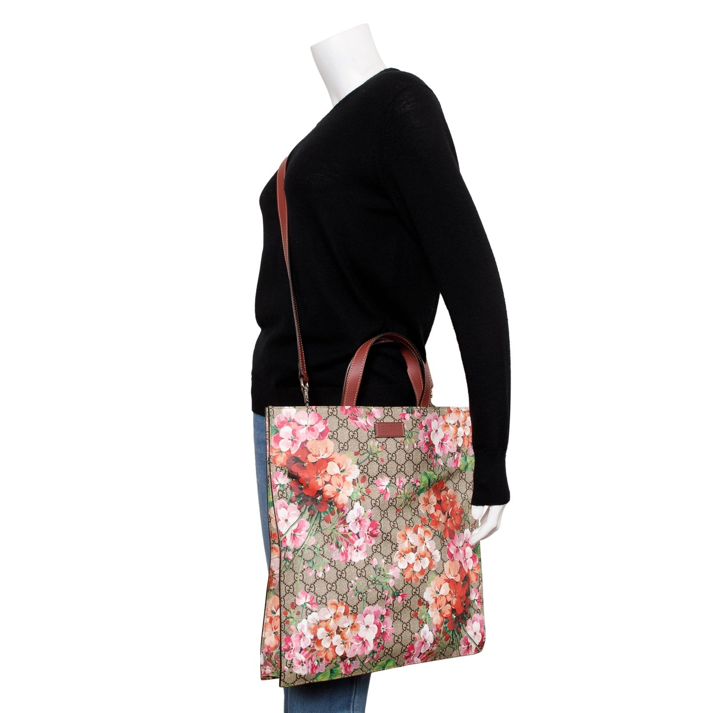 Gucci GG Supreme Blooms Canvas Soft Vertical Tote