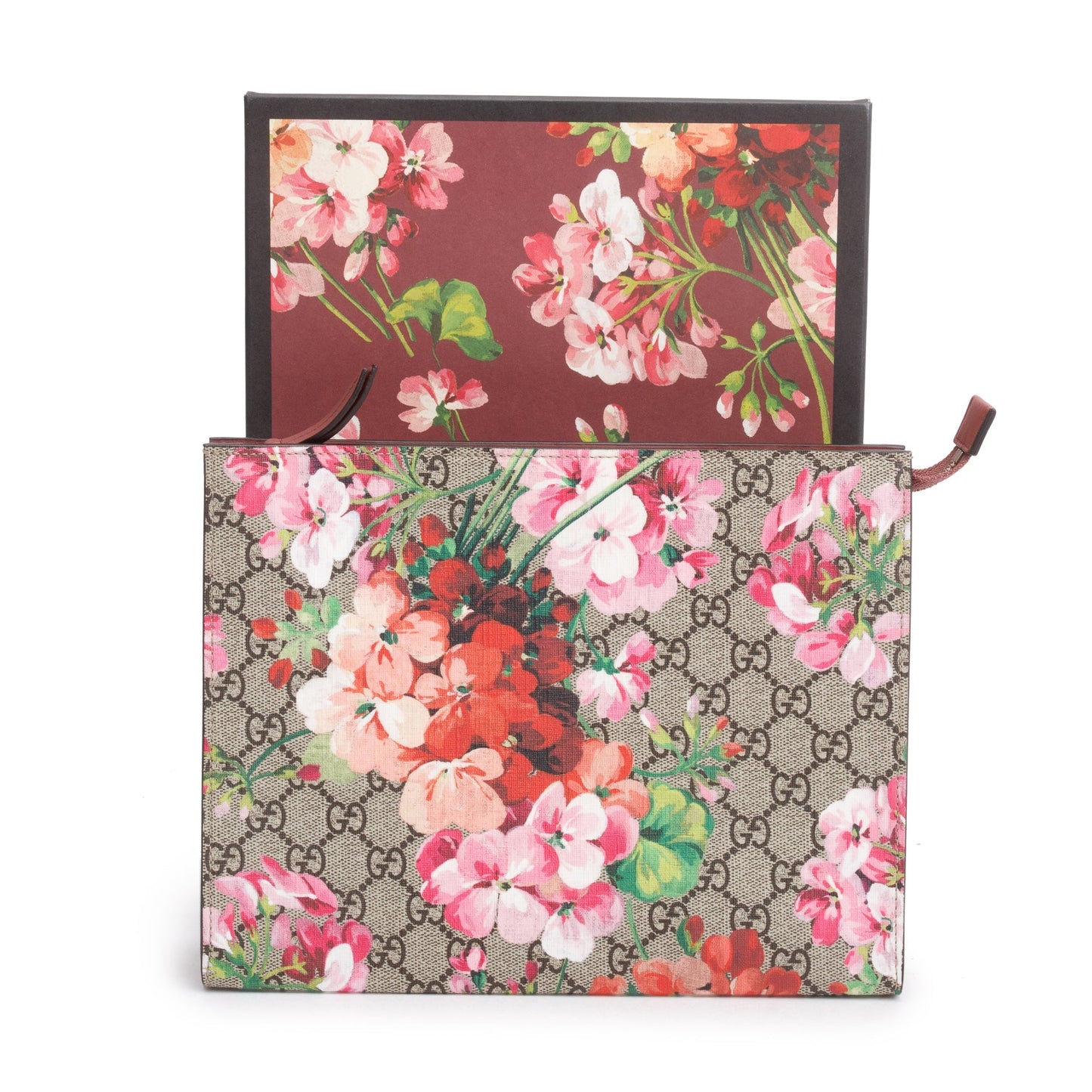 Gucci GG Supreme Blooms Large Cosmetics Zip Pouch