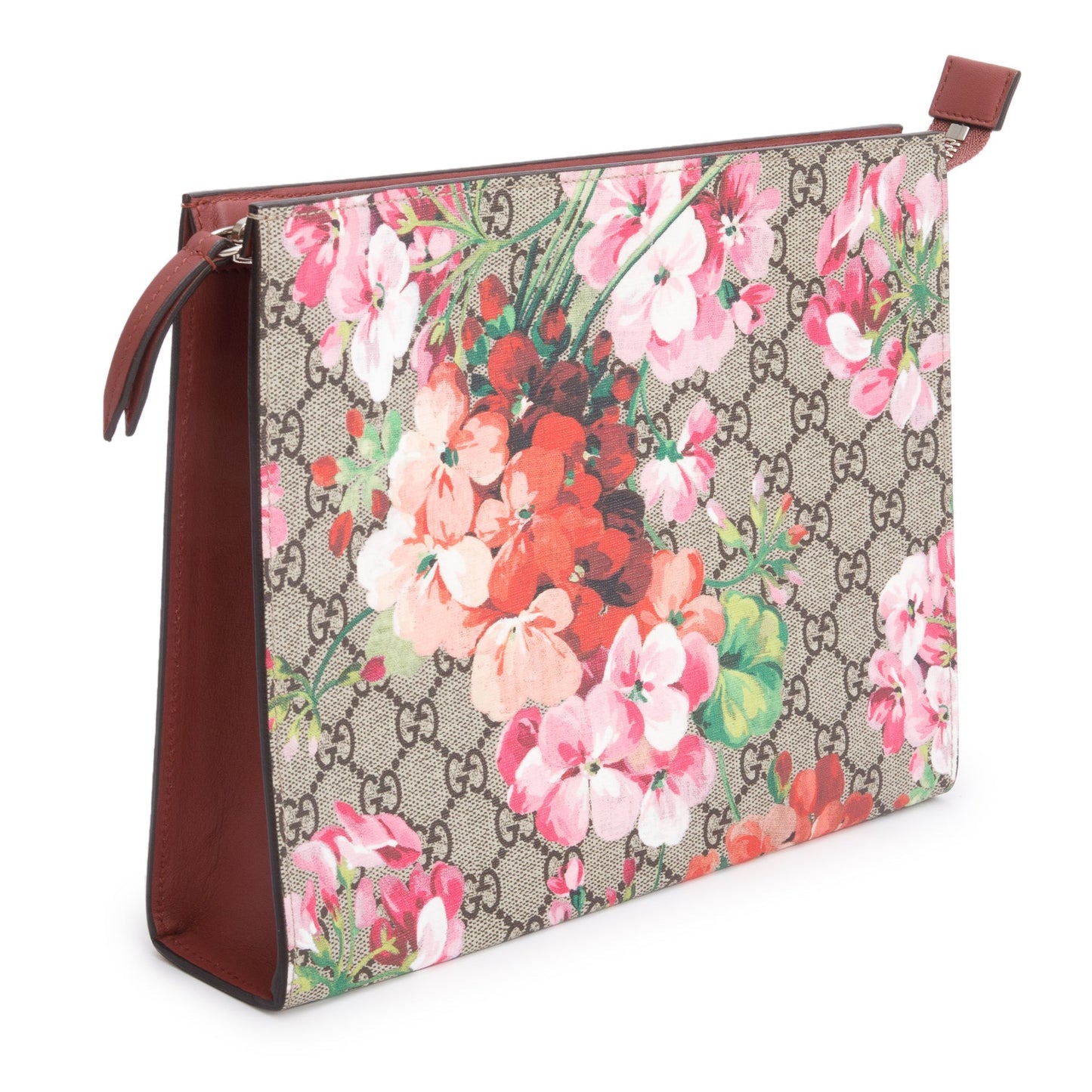 Gucci GG Supreme Blooms Large Cosmetics Zip Pouch