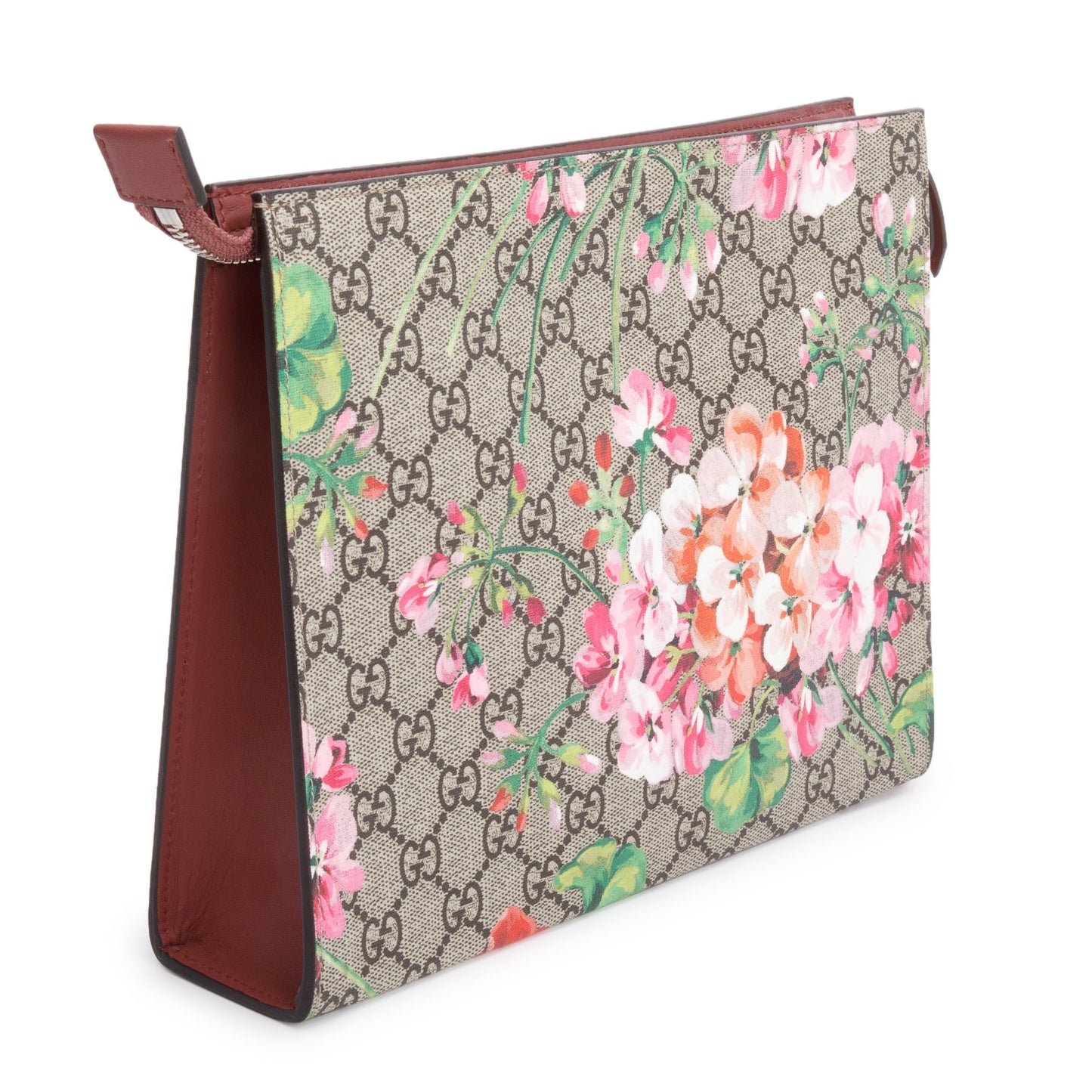 Gucci GG Supreme Blooms Large Cosmetics Zip Pouch