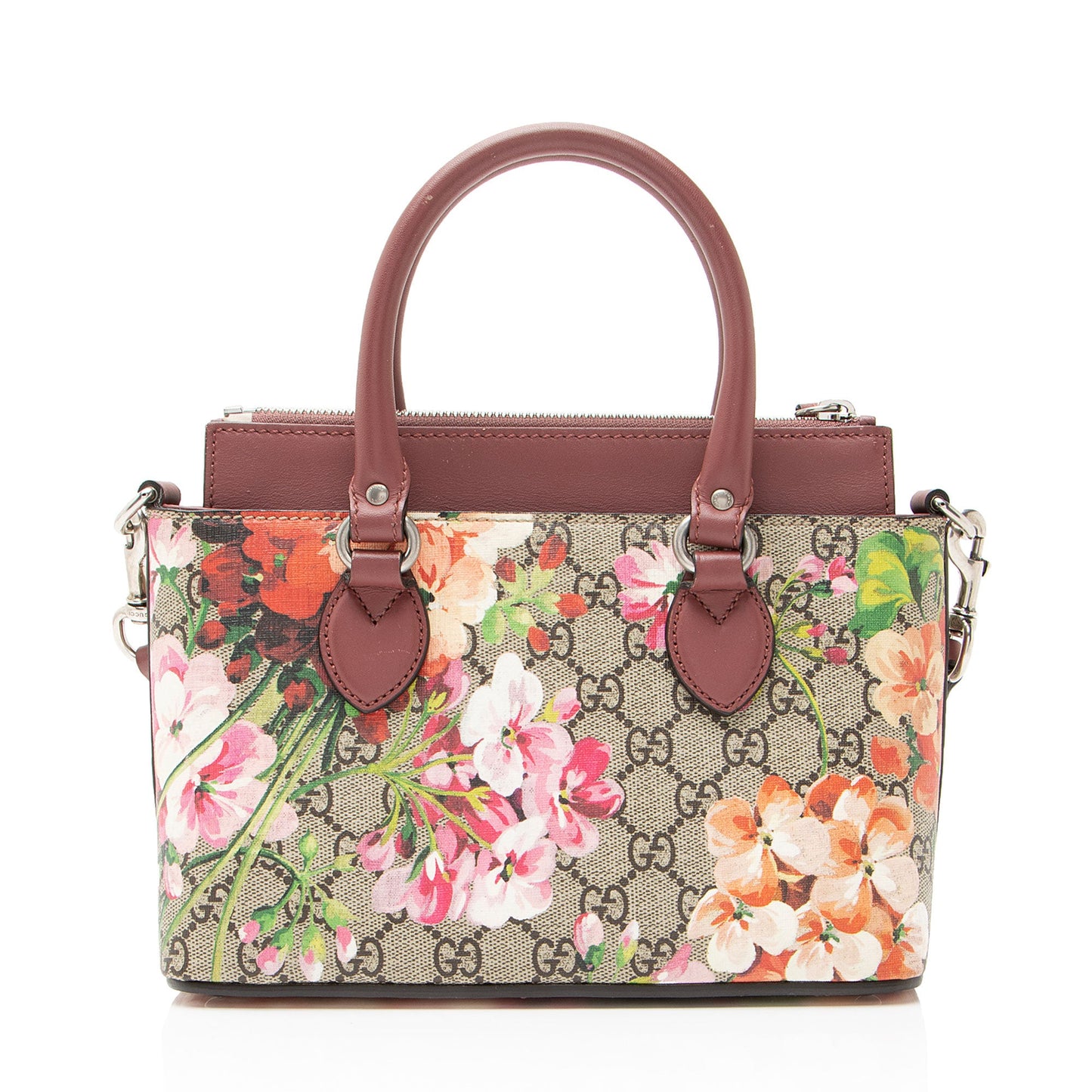 Gucci GG Supreme Blooms Mini Zip Tote
