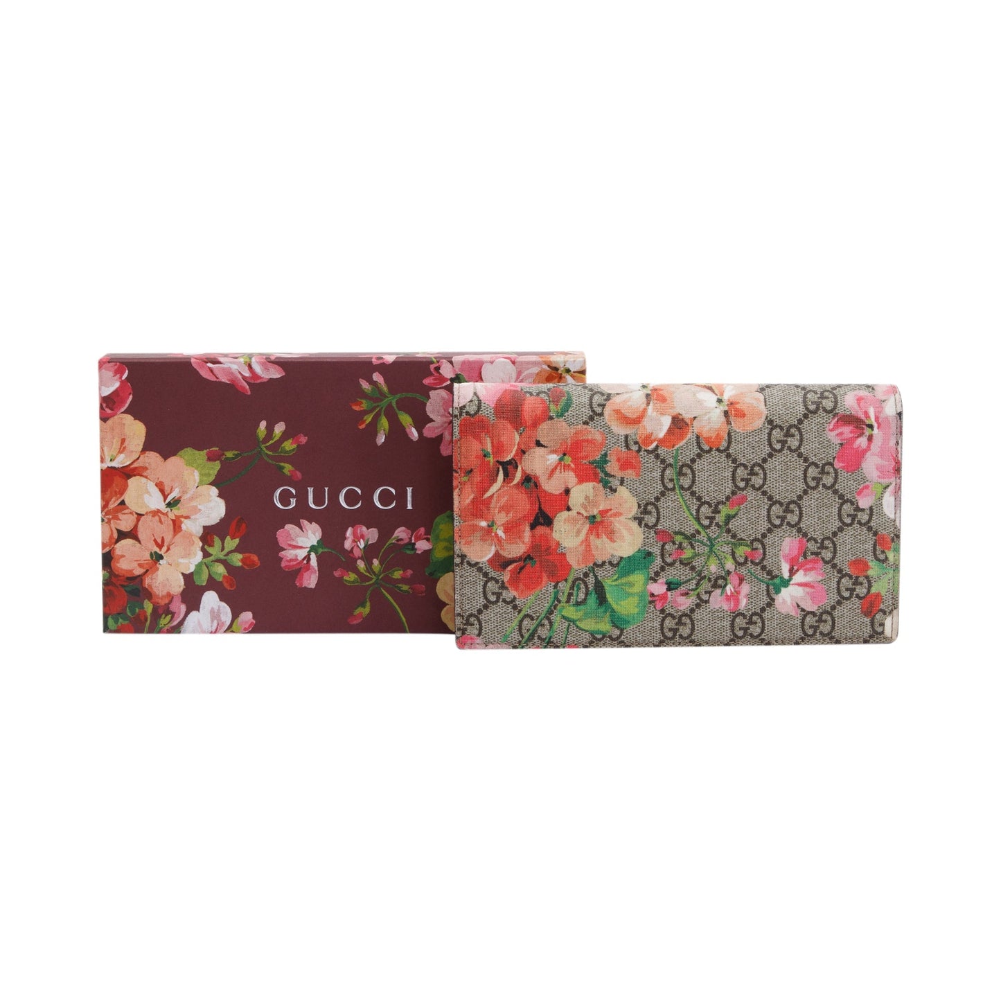 Gucci GG Supreme Blooms Wallet On Chain