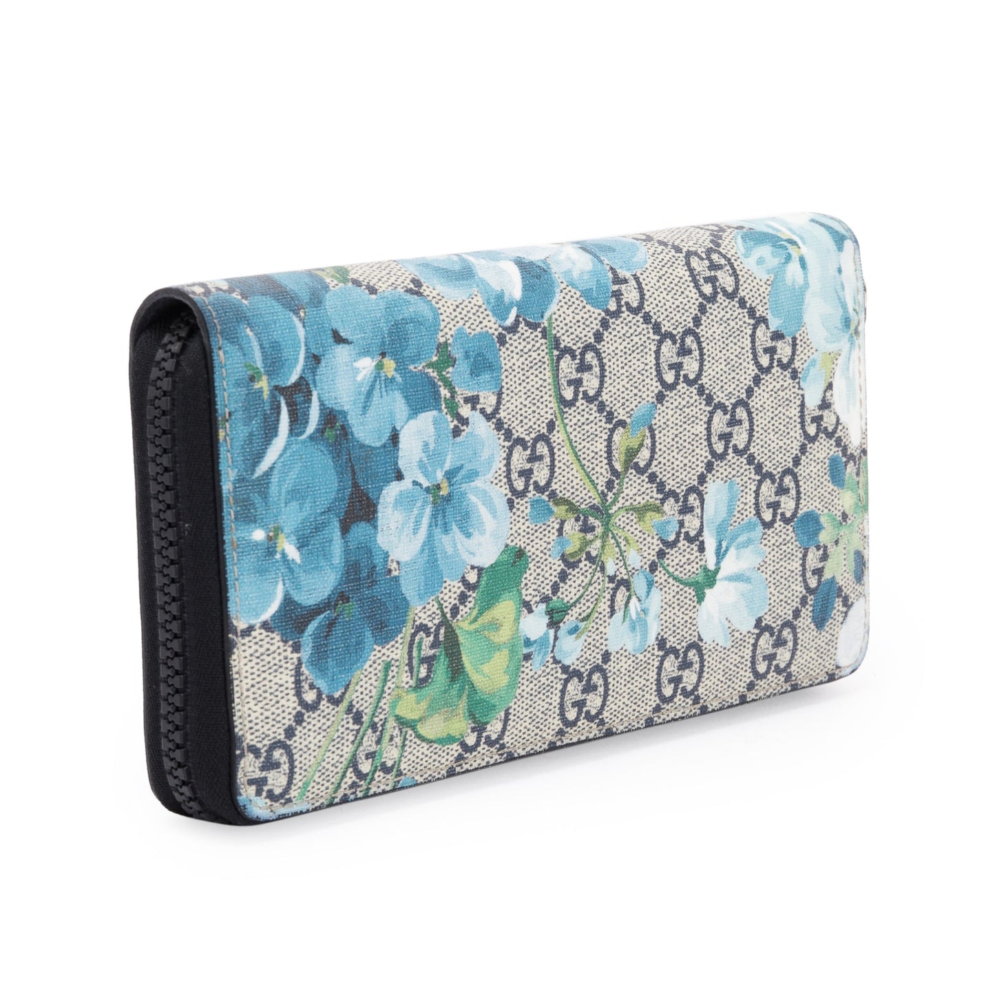 Gucci GG Supreme Blooms Zip Around Wallet