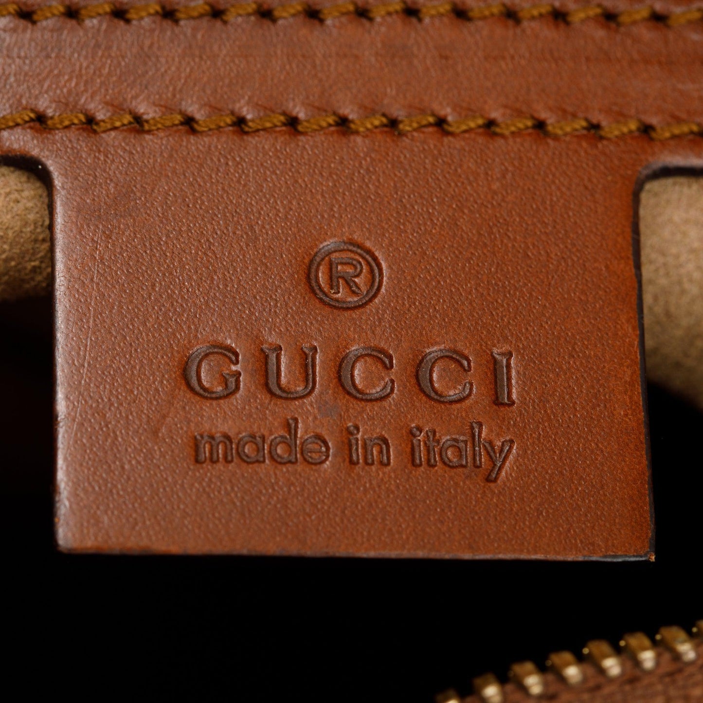 Gucci GG Supreme Brown Leather Small Boston Bag