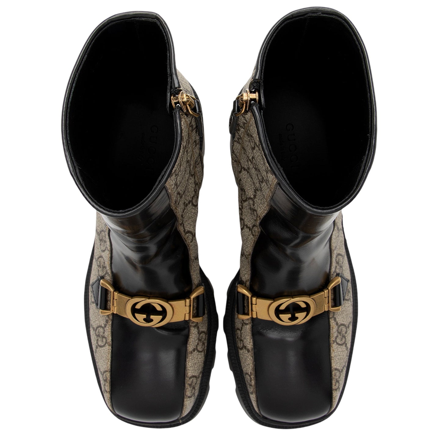 Gucci GG Supreme Calfskin Interlocking G Boots - Size 6 / 36