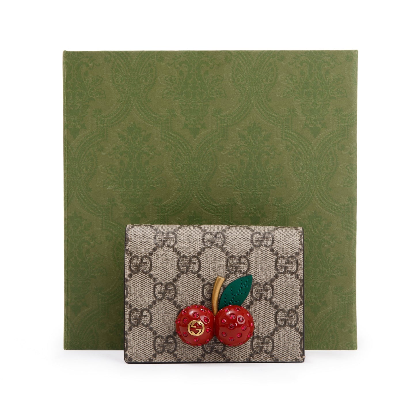 Gucci GG Supreme Canvas Cherry Card Case Wallet