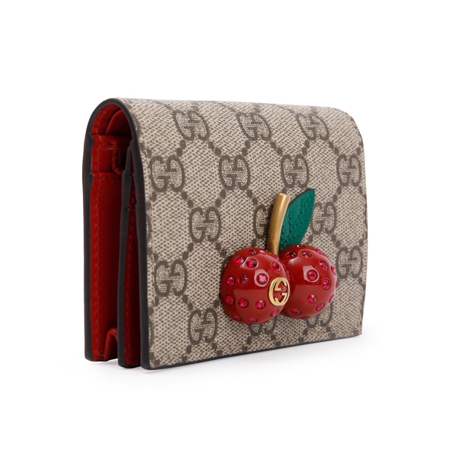 Gucci GG Supreme Canvas Cherry Card Case Wallet
