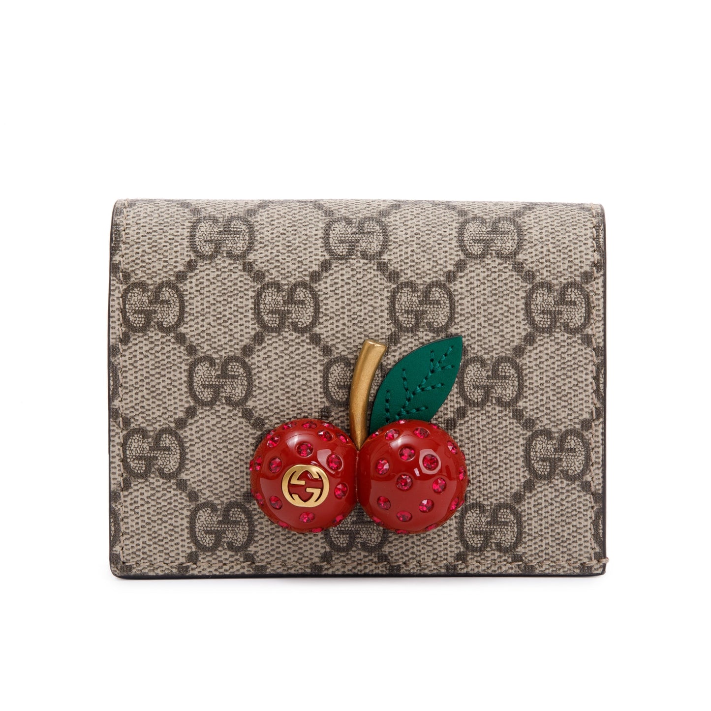 Gucci GG Supreme Canvas Cherry Card Case Wallet