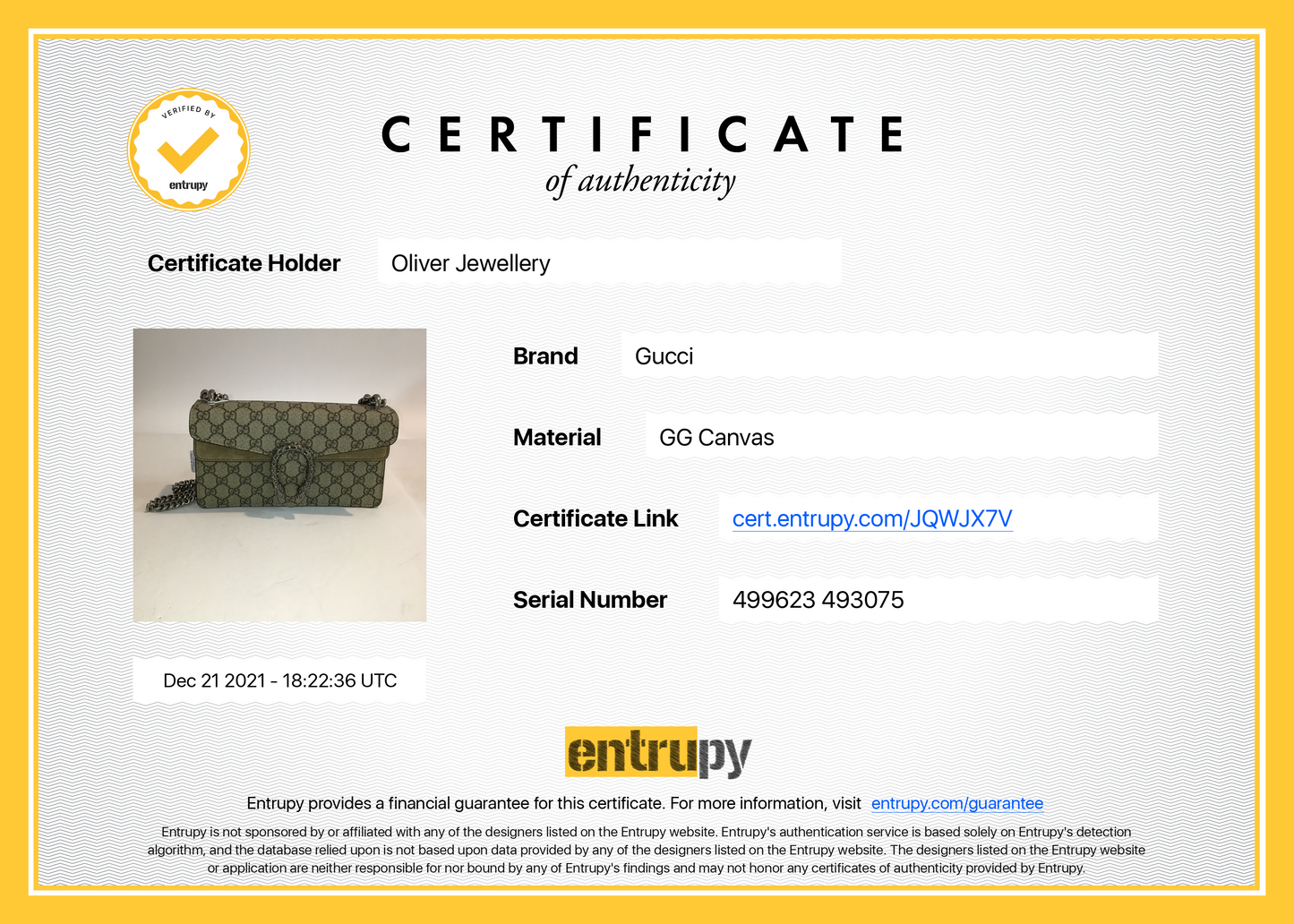Gucci GG Supreme Dionysus Small Shoulder Bag