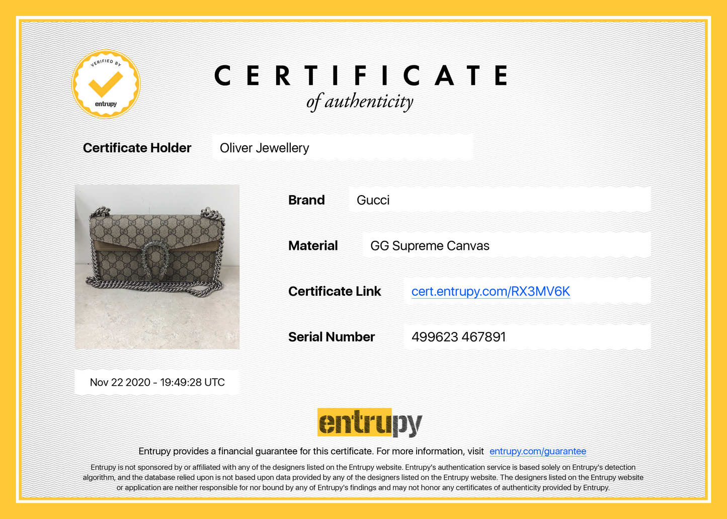 Gucci GG Supreme Dionysus Small Shoulder Bag